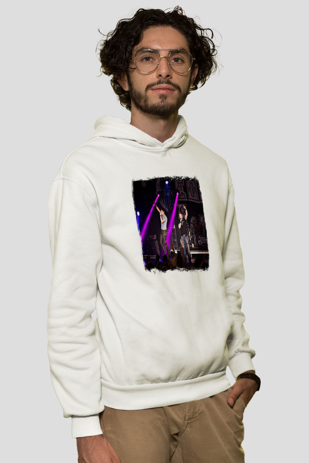 Florida Georgia Line Baskılı Unisex Beyaz Hoodie