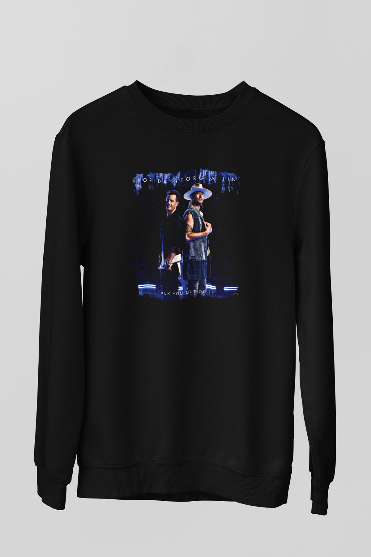 Florida Georgia Line Baskılı Unisex Siyah Sweatshirt