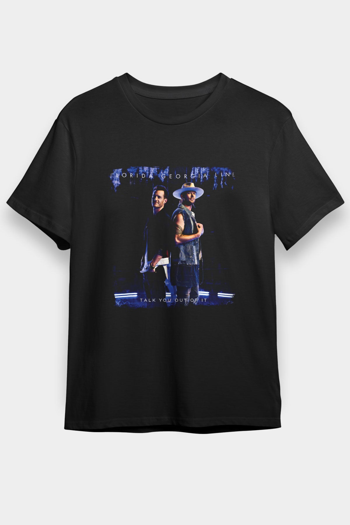 Florida Georgia Line Baskılı Unisex Siyah Tişört