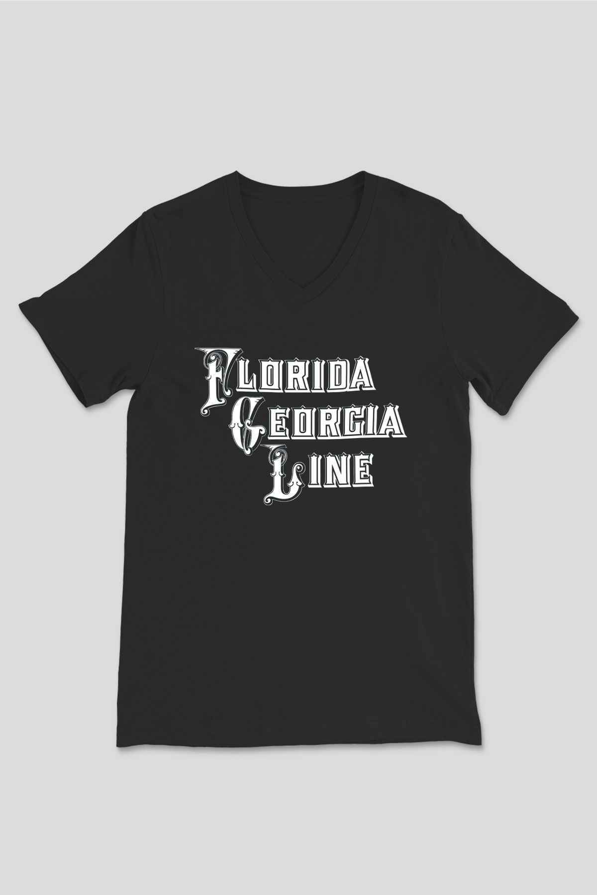 Florida Georgia Line Siyah Unisex V Yaka Tişört
