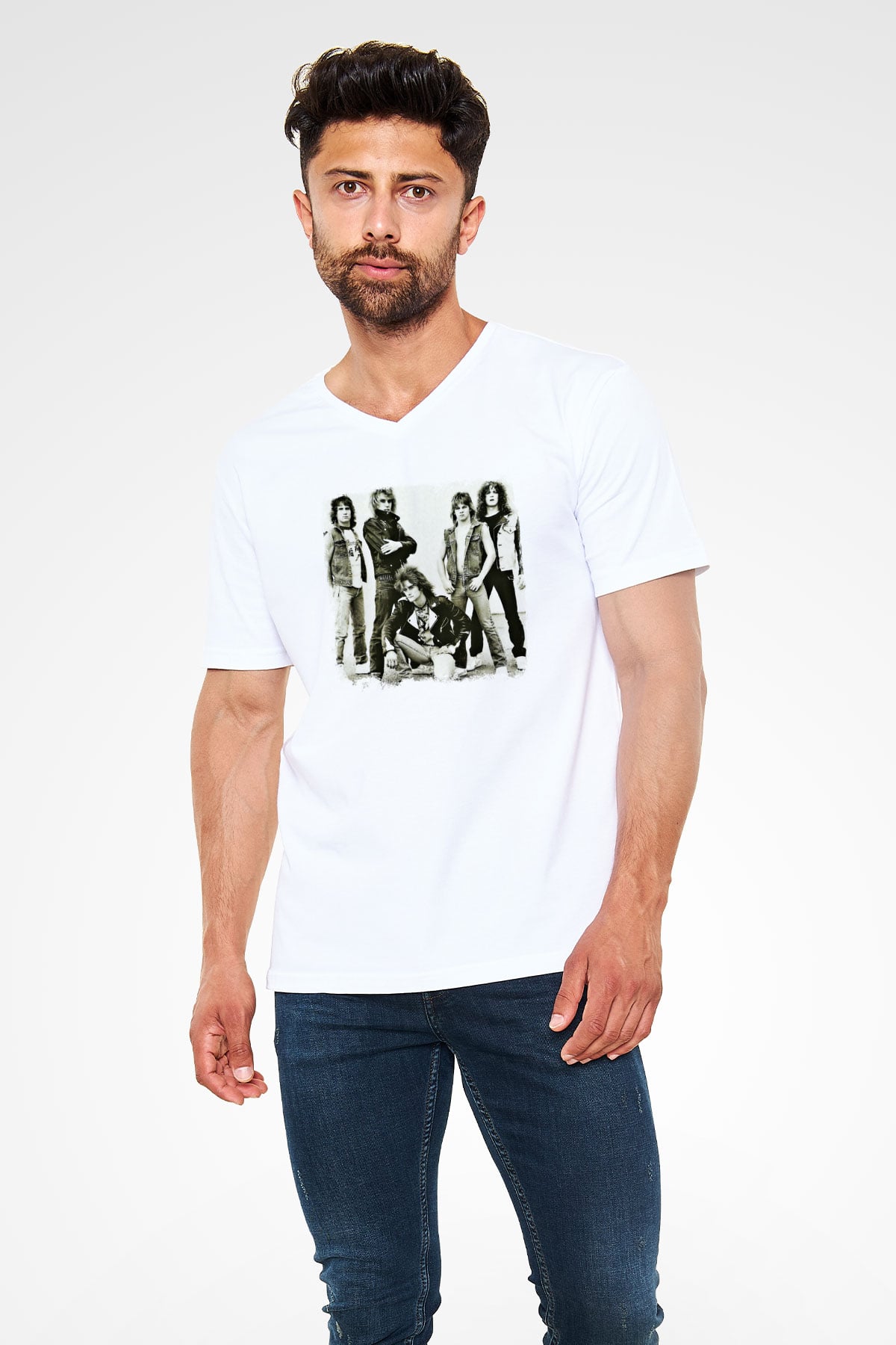 Flotsam and Jetsam Baskılı Unisex Beyaz V Yaka Tişört