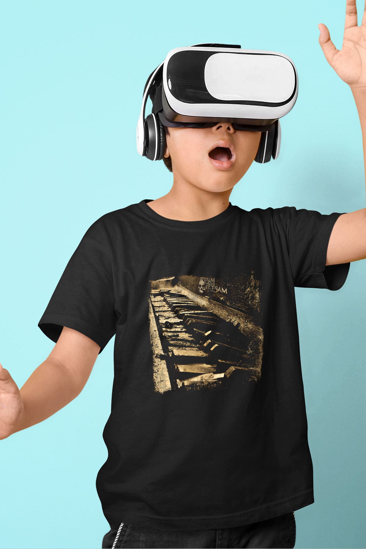 Flotsam and Jetsam Baskılı Unisex Siyah Çocuk Tişört