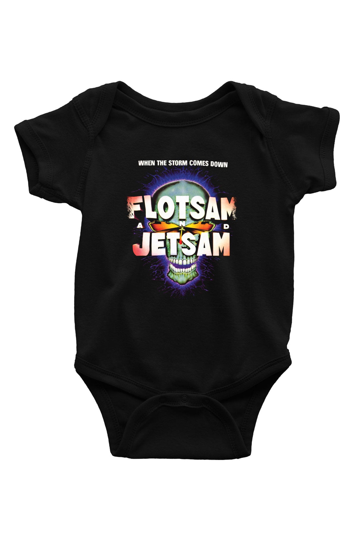 Flotsam and Jetsam Baskılı Unisex Siyah Bebek Body - Zıbın