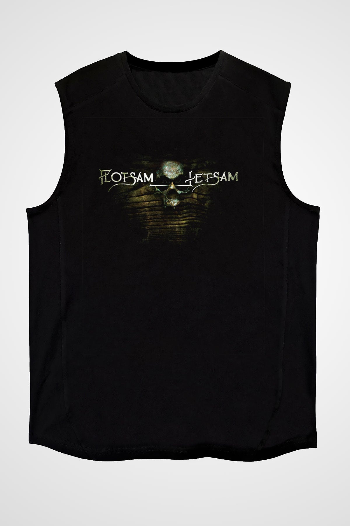 Flotsam and Jetsam Baskılı Unisex Siyah Kolsuz Tişört