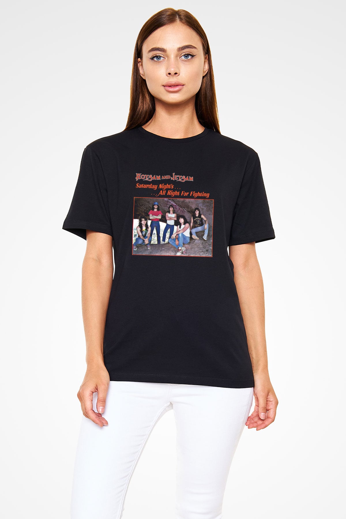 Flotsam and Jetsam Baskılı Unisex Siyah Tişört