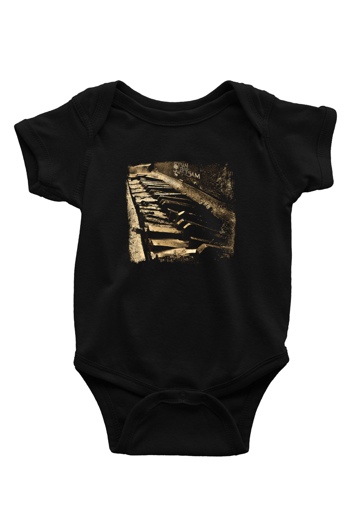 Flotsam and Jetsam Baskılı Unisex Siyah Bebek Body - Zıbın
