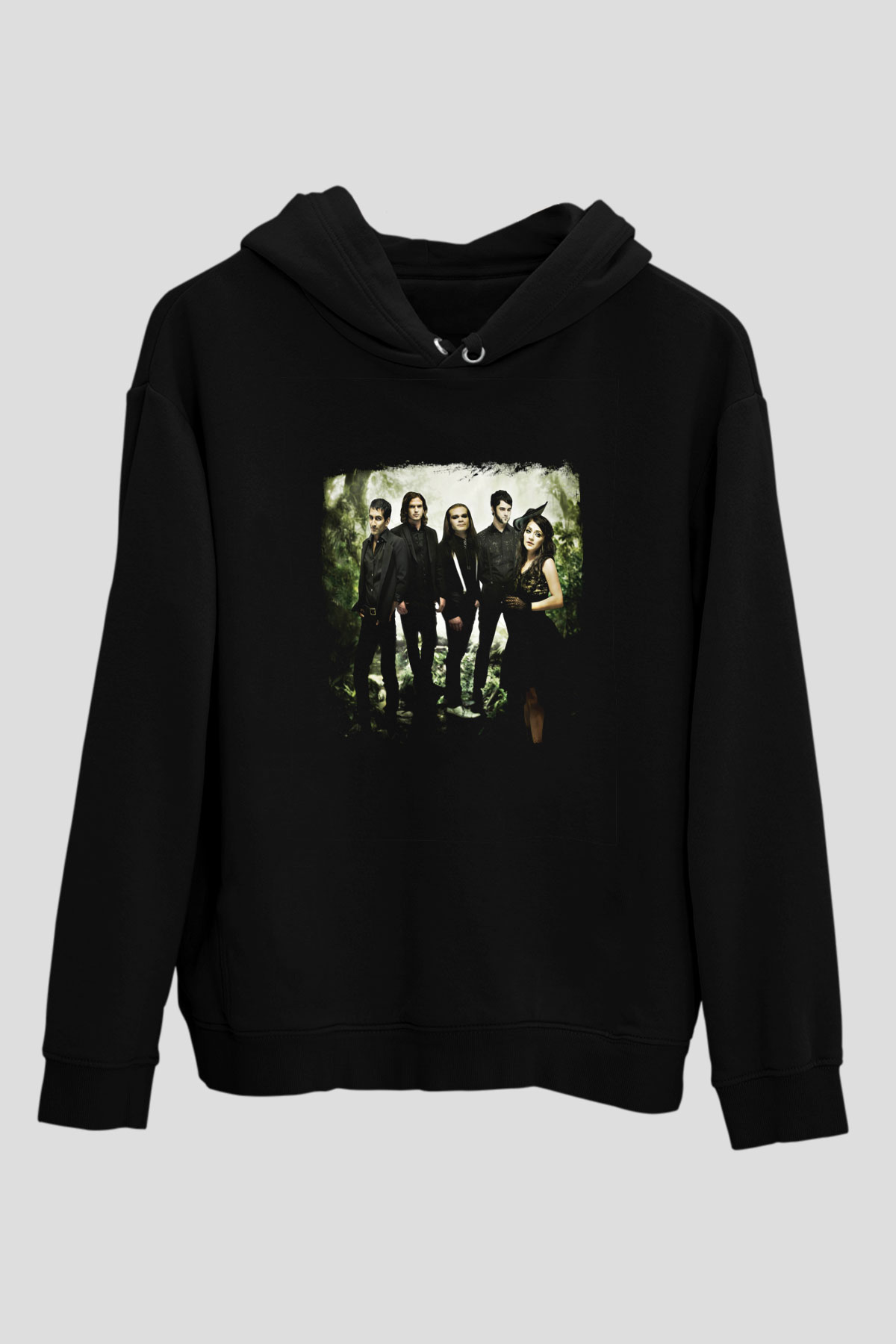 Flyleaf Baskılı Unisex Siyah Hoodie