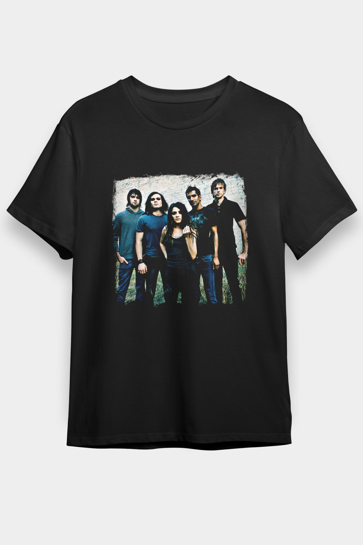 Flyleaf Baskılı Unisex Siyah Tişört