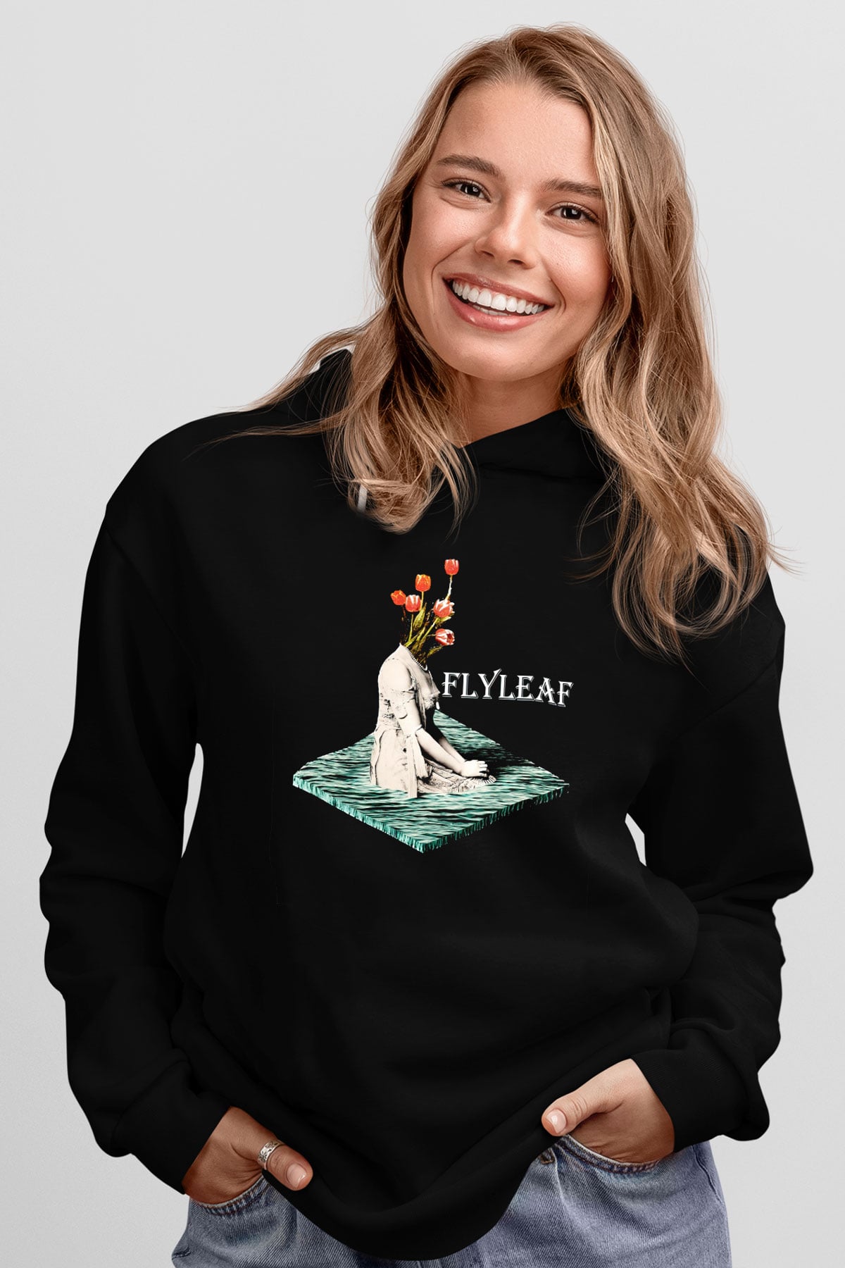 Flyleaf Siyah Unisex Kapüşonlu Sweatshirt