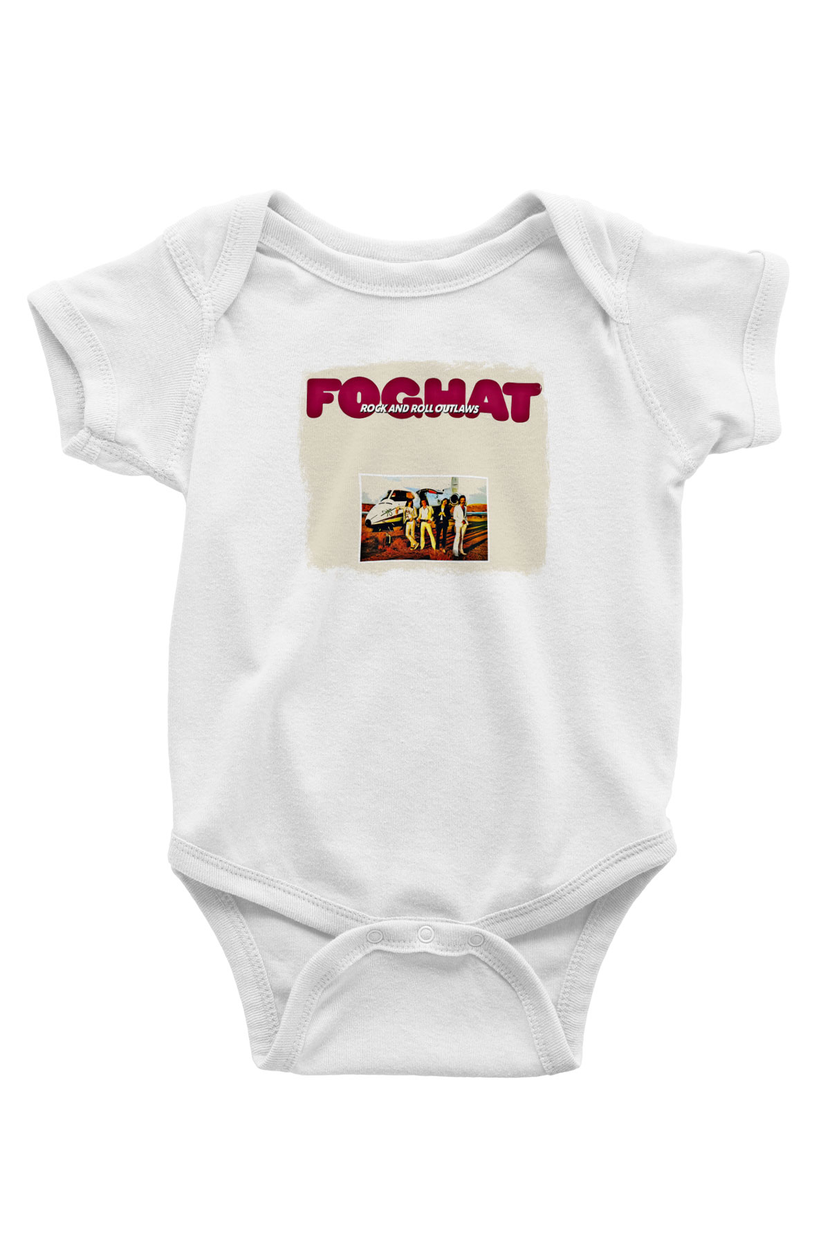 Foghat Baskılı Unisex Beyaz Bebek Body - Zıbın