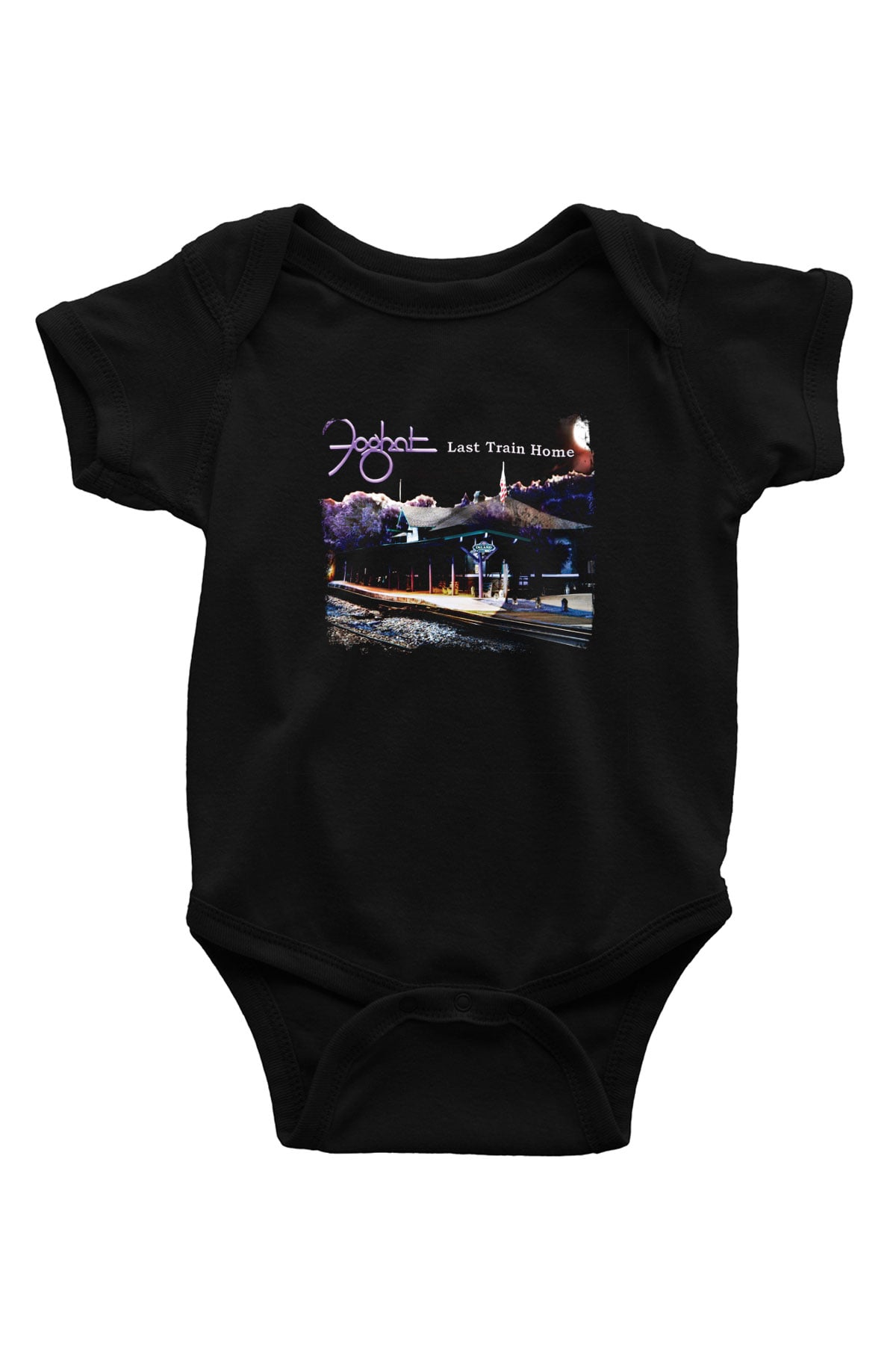 Foghat Baskılı Unisex Siyah Bebek Body - Zıbın
