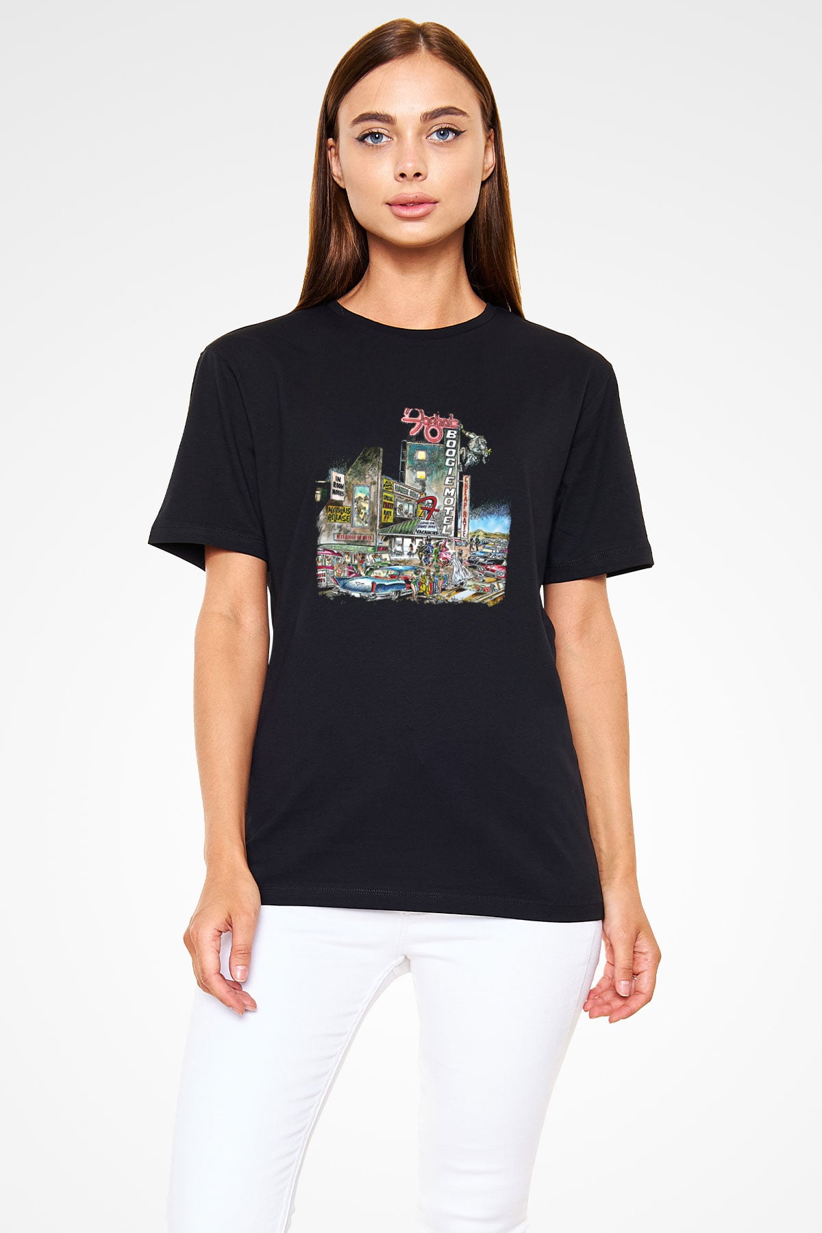 Foghat Baskılı Unisex Siyah Tişört