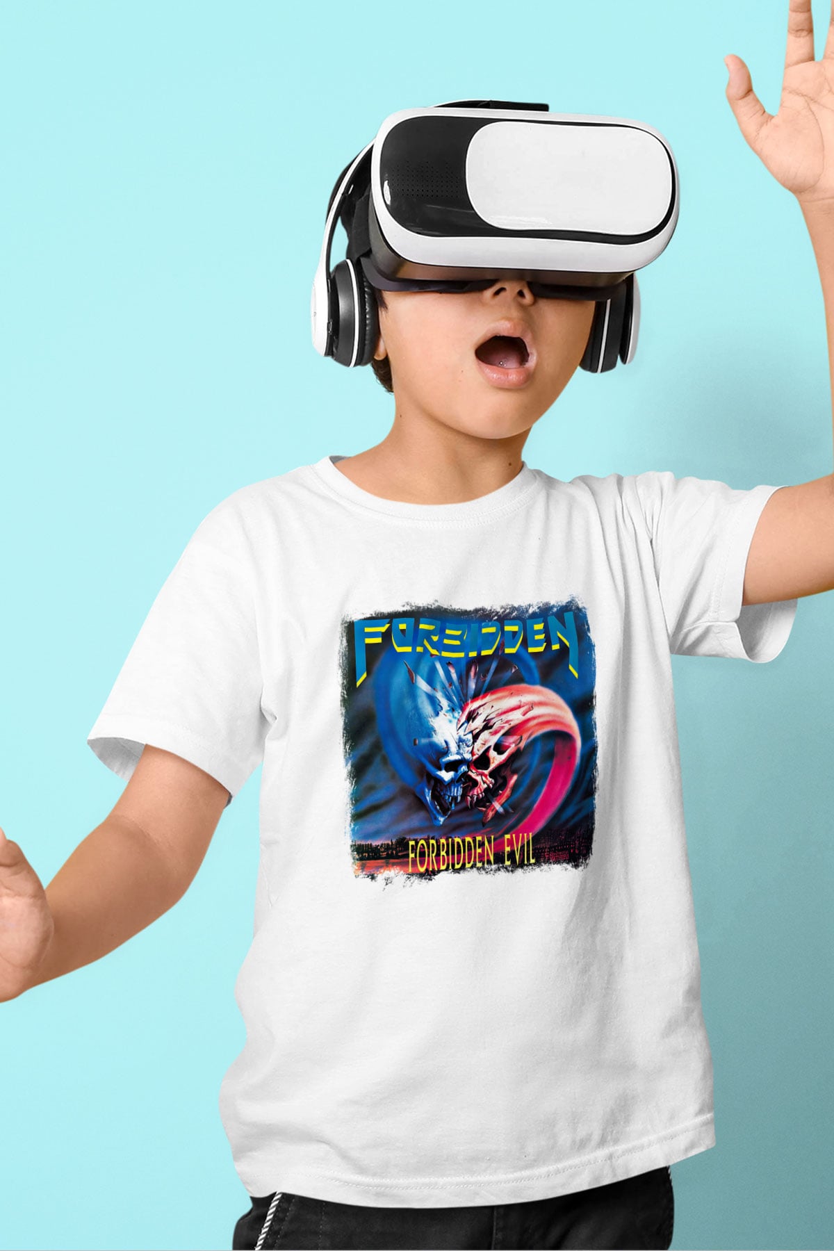 Forbidden Baskılı Unisex Beyaz Çocuk Tişört