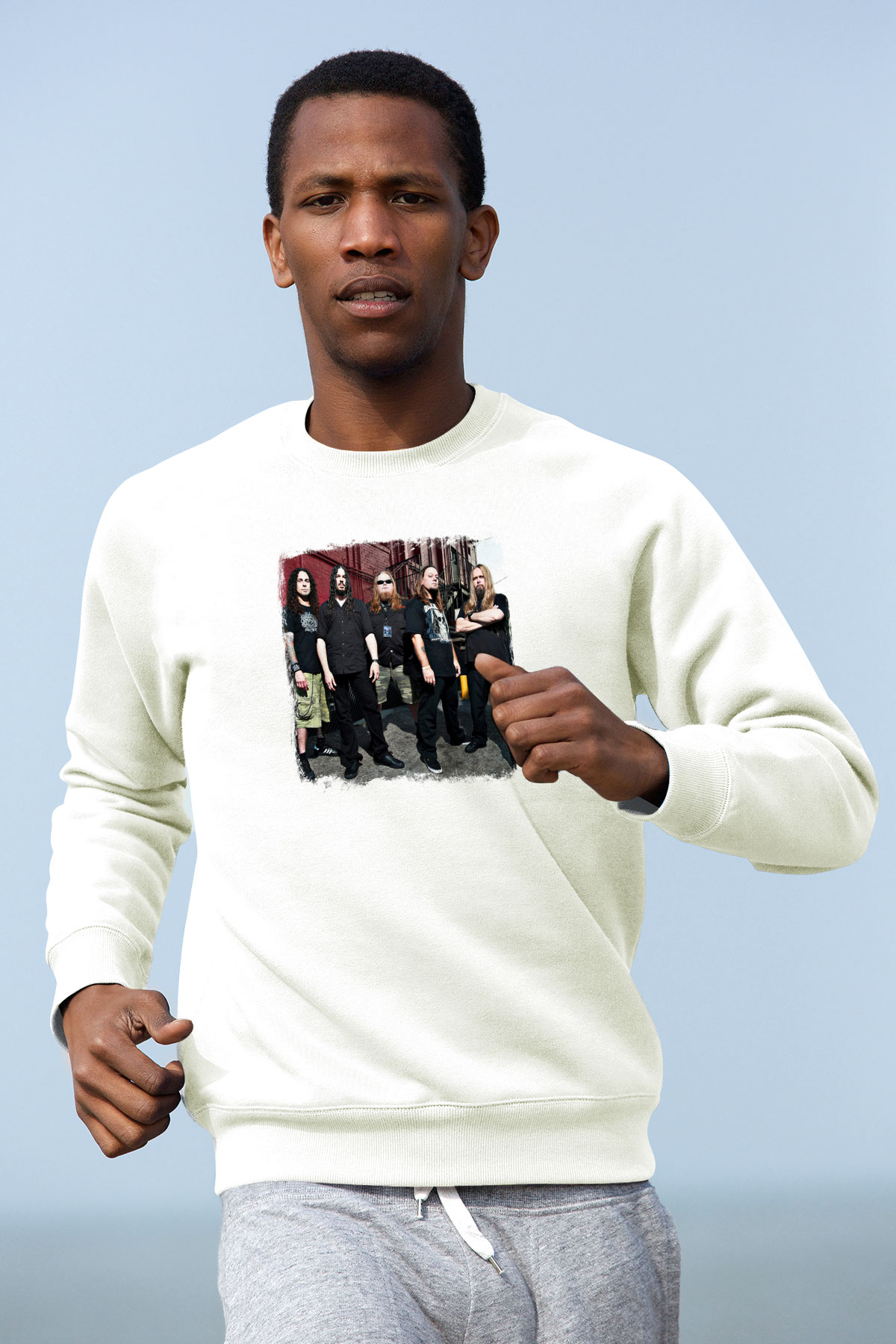 Forbidden Baskılı Unisex Beyaz Sweatshirt