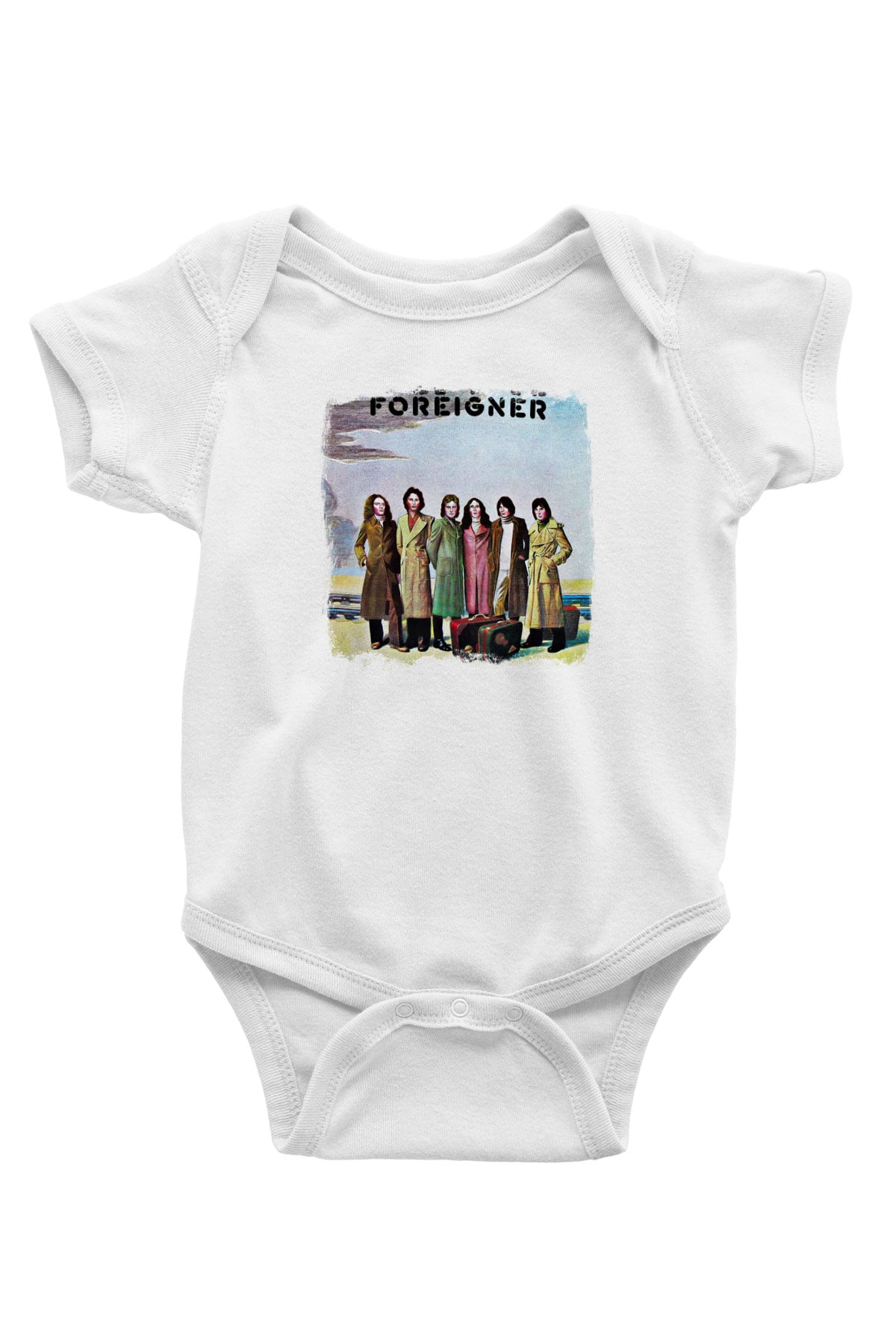 Foreigner Baskılı Unisex Beyaz Bebek Body - Zıbın