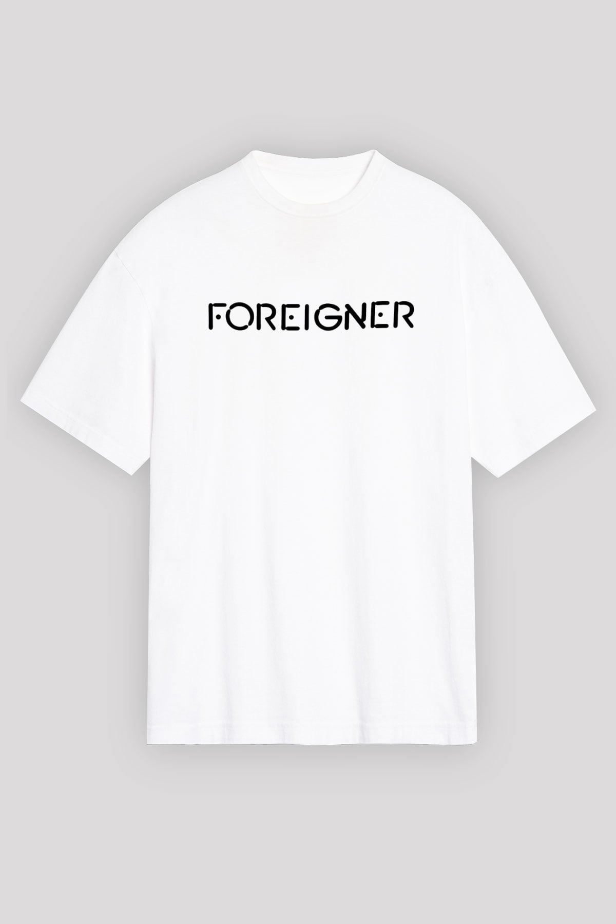 Foreigner Beyaz Unisex Oversize Tişört T-Shirt