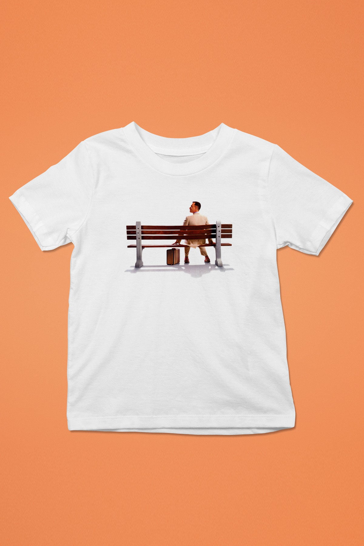 Forrest Gump Baskılı Beyaz Unisex Çocuk Tişört