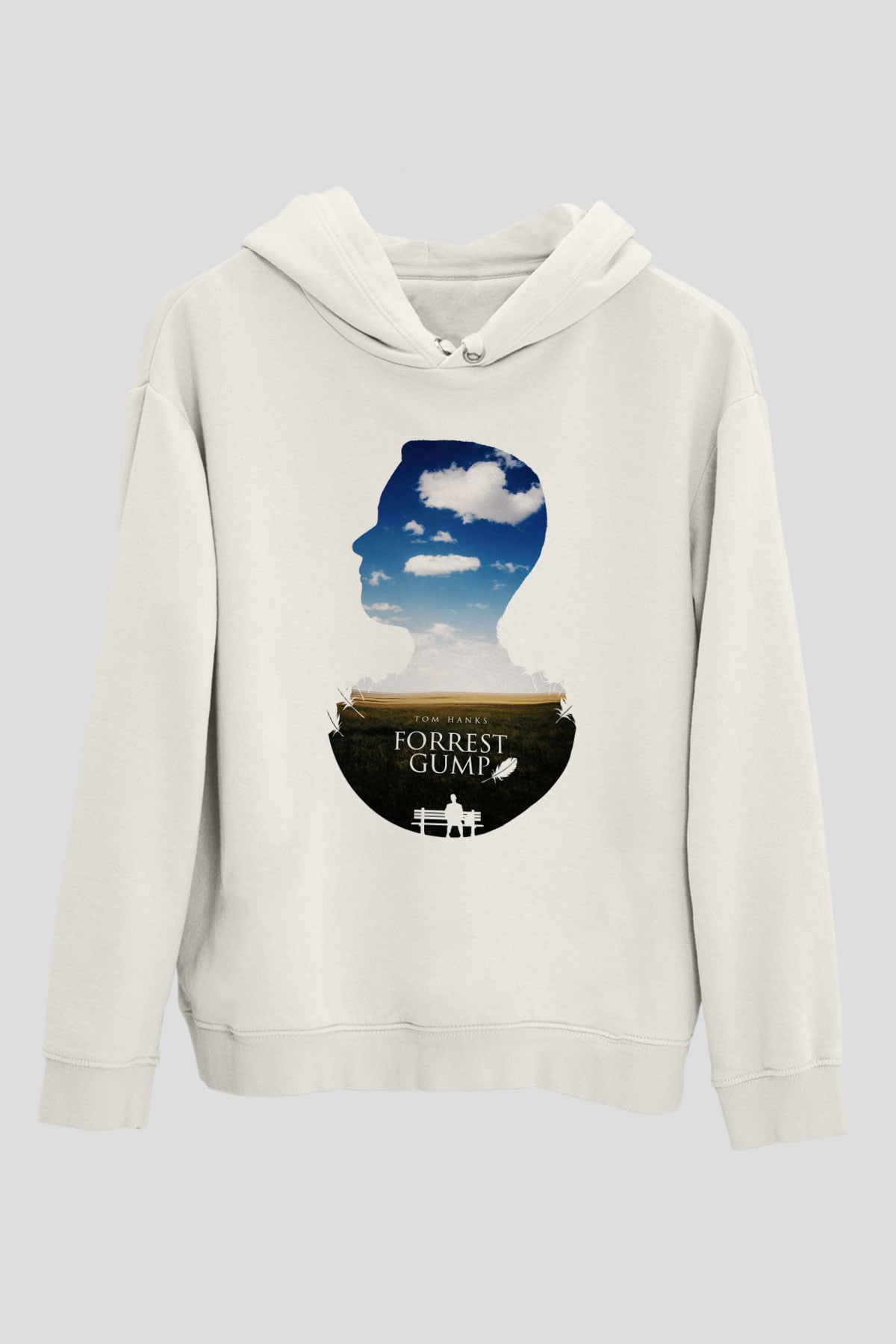 Forrest Gump Beyaz Unisex Kapşonlu Sweatshirt