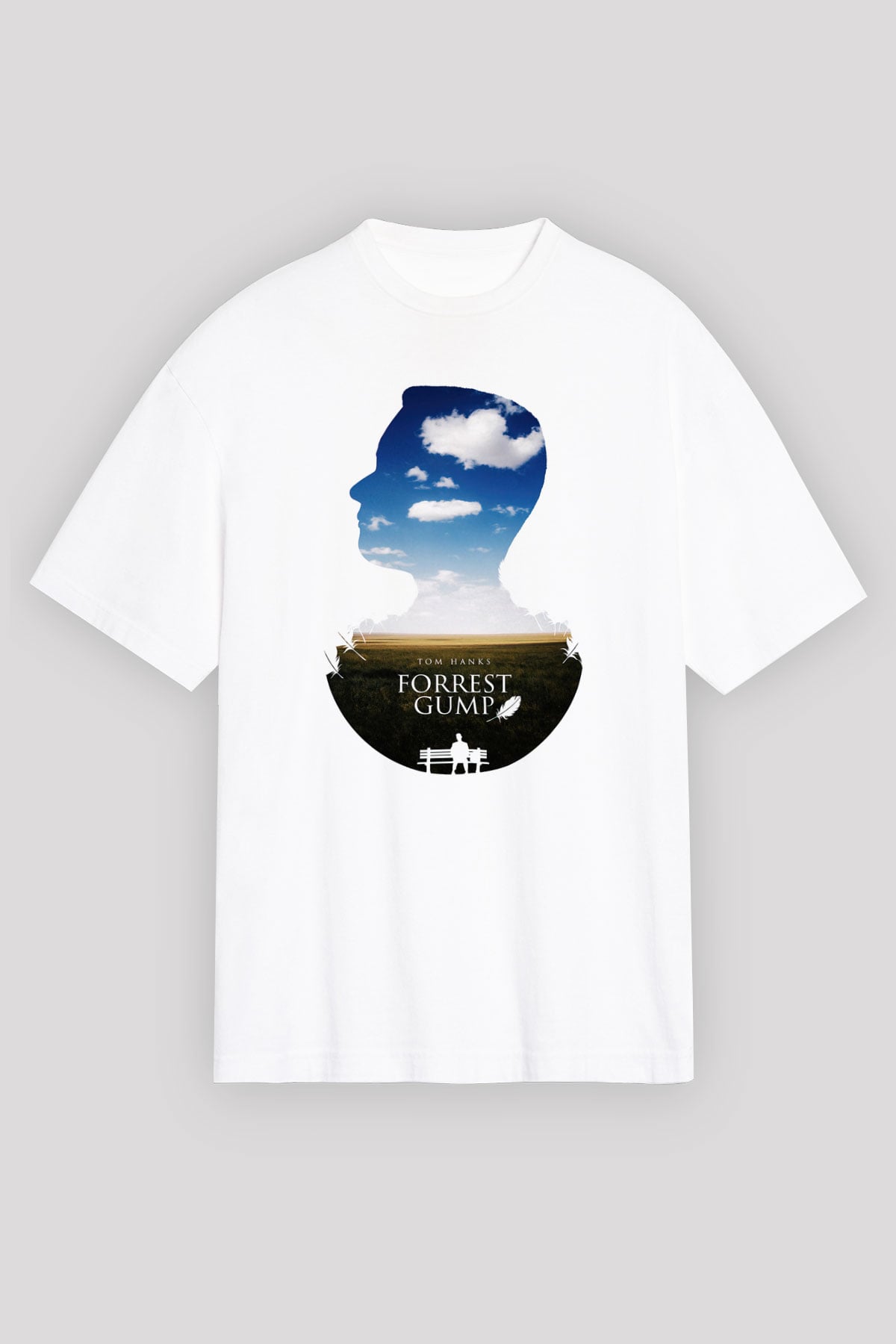 Forrest Gump Beyaz Unisex Oversize Tişört