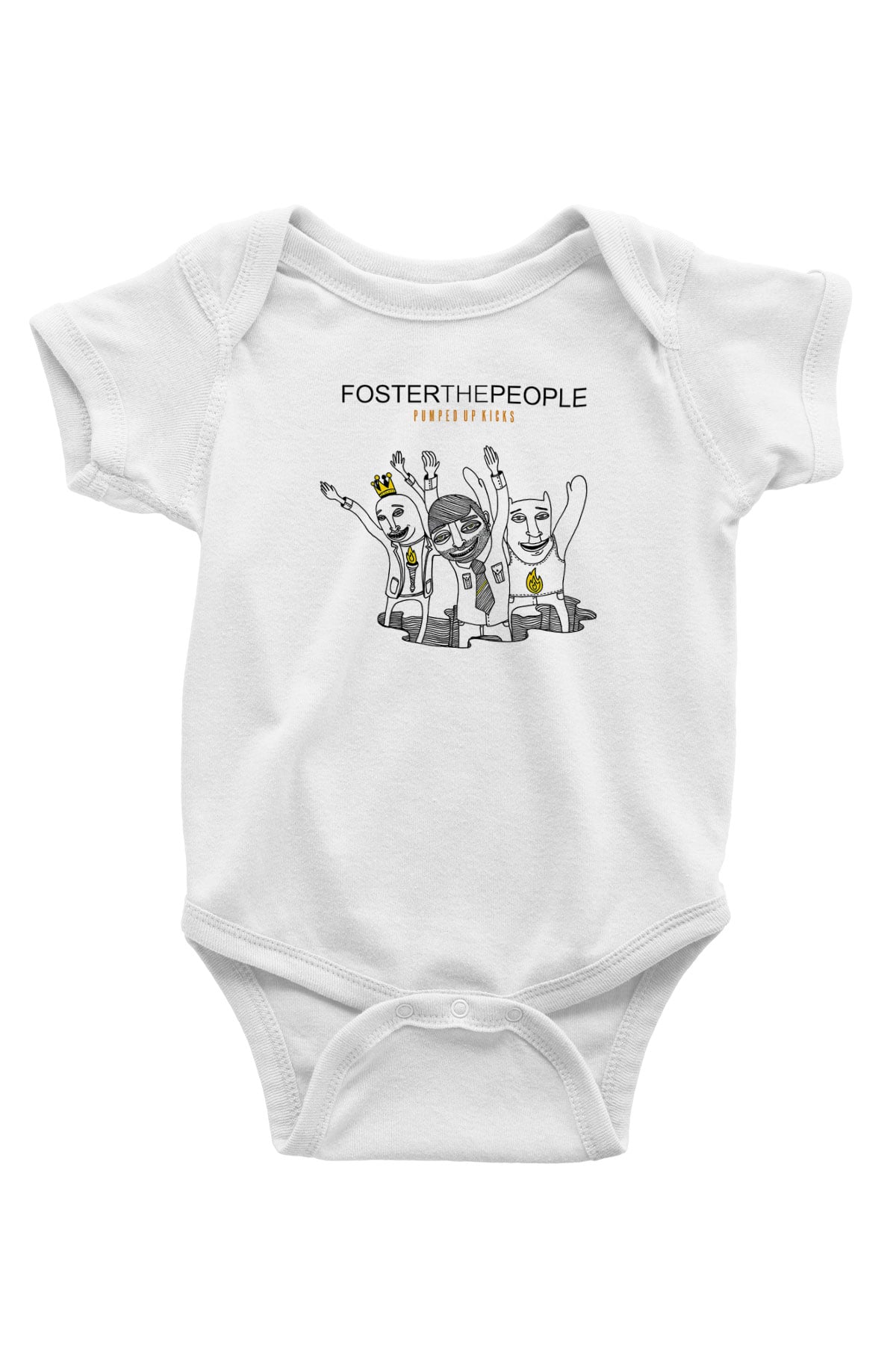 Foster the People Baskılı Unisex Beyaz Bebek Body - Zıbın