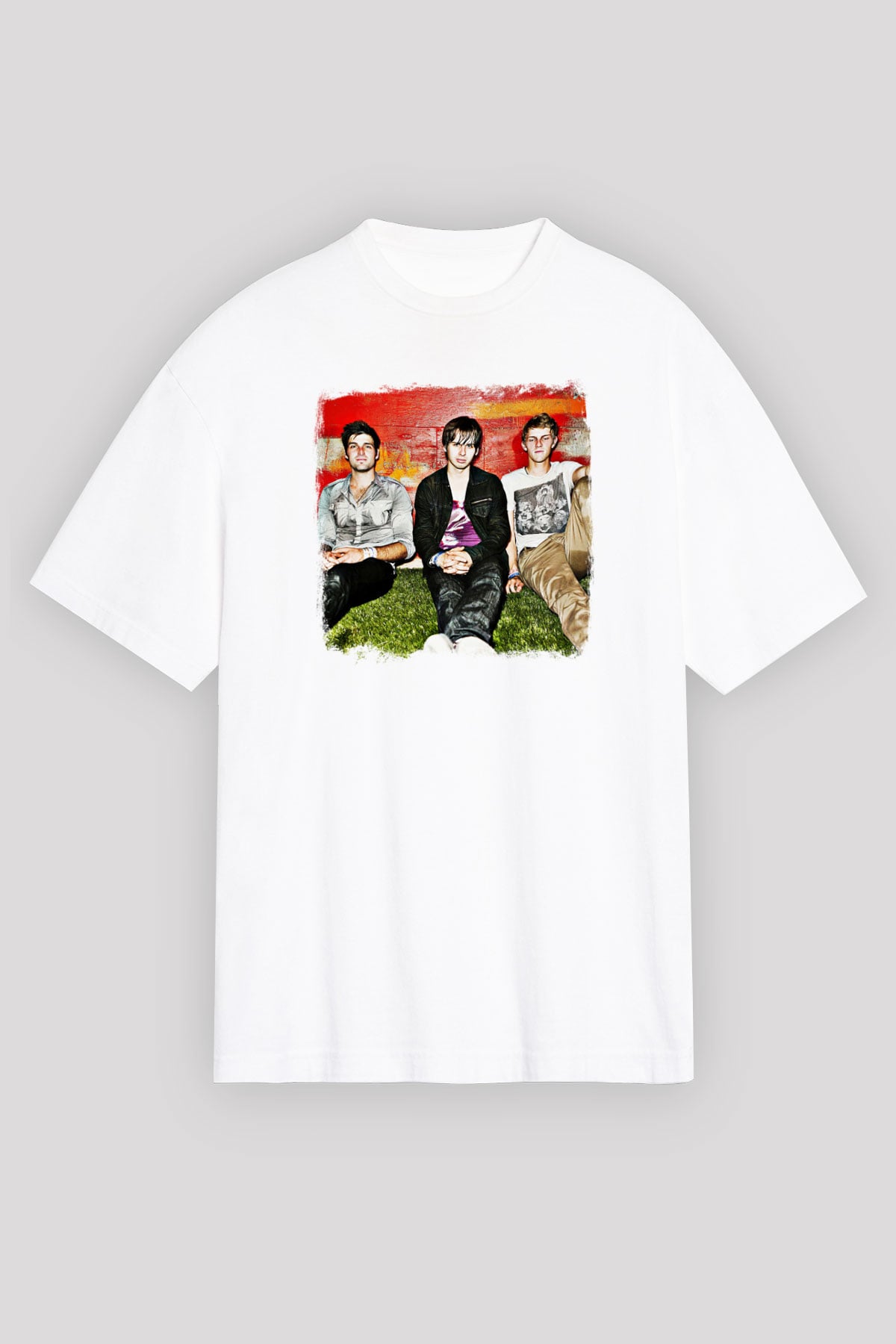 Foster the People Baskılı Unisex Beyaz Oversize Tişört