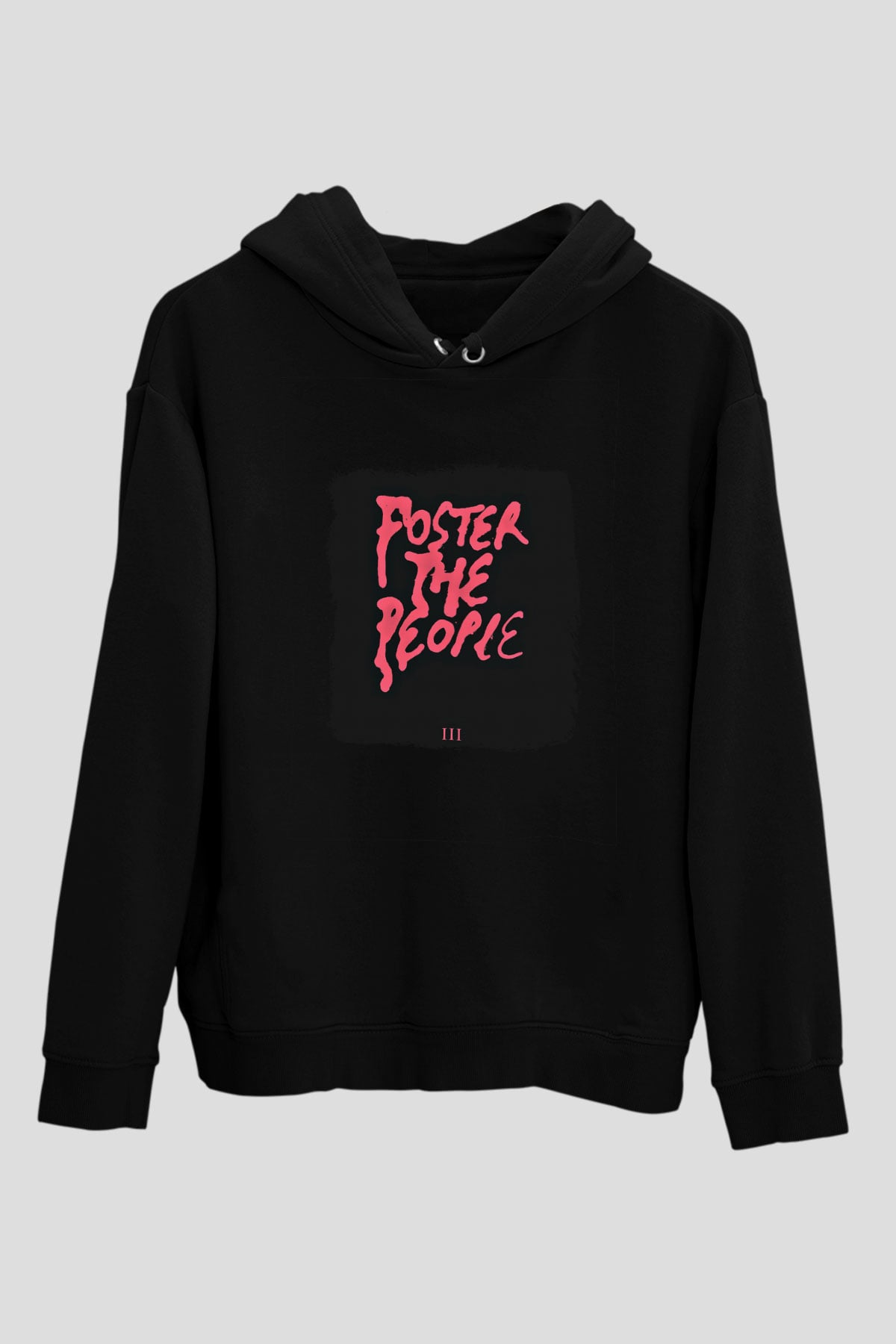 Foster the People Baskılı Unisex Siyah Hoodie