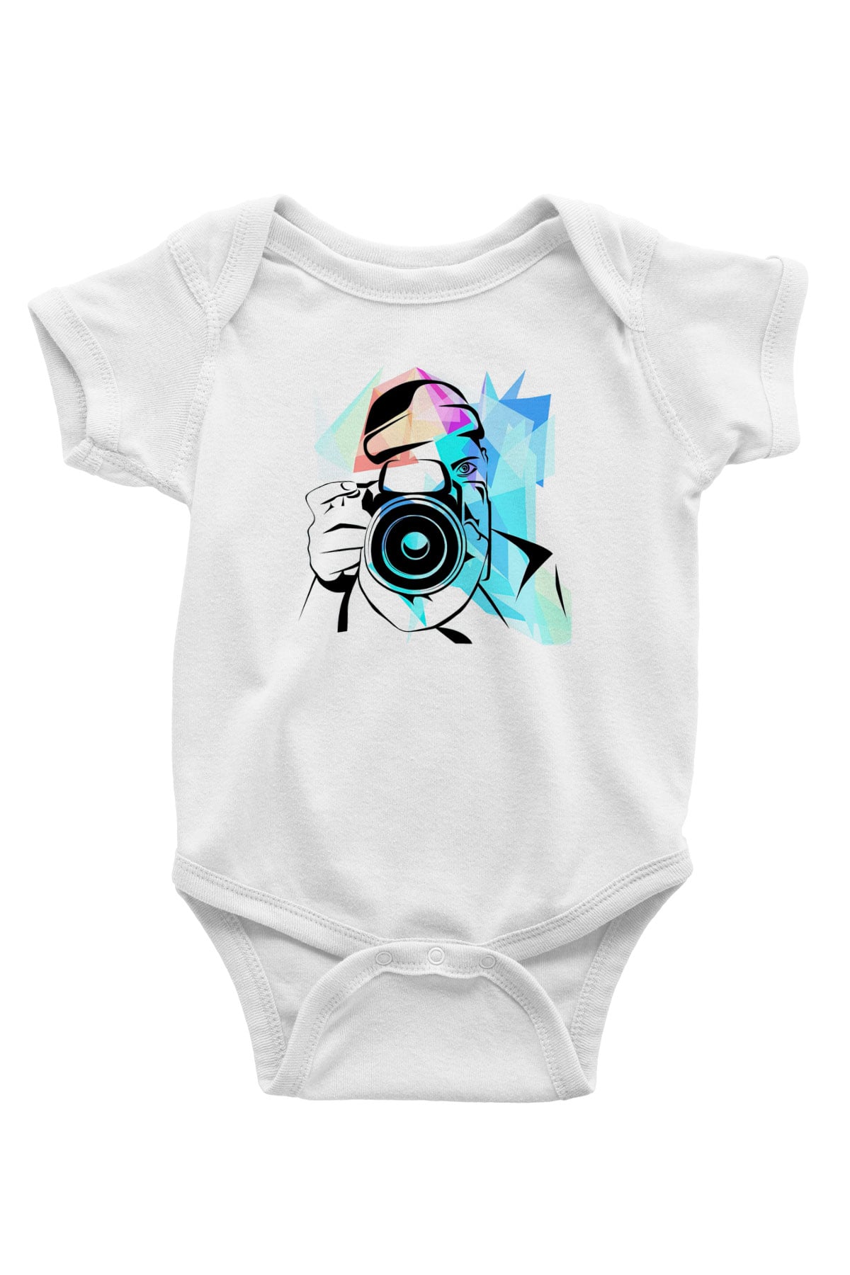 Fotoğrafçı Baskılı Beyaz Unisex Bebek Body - Zıbın
