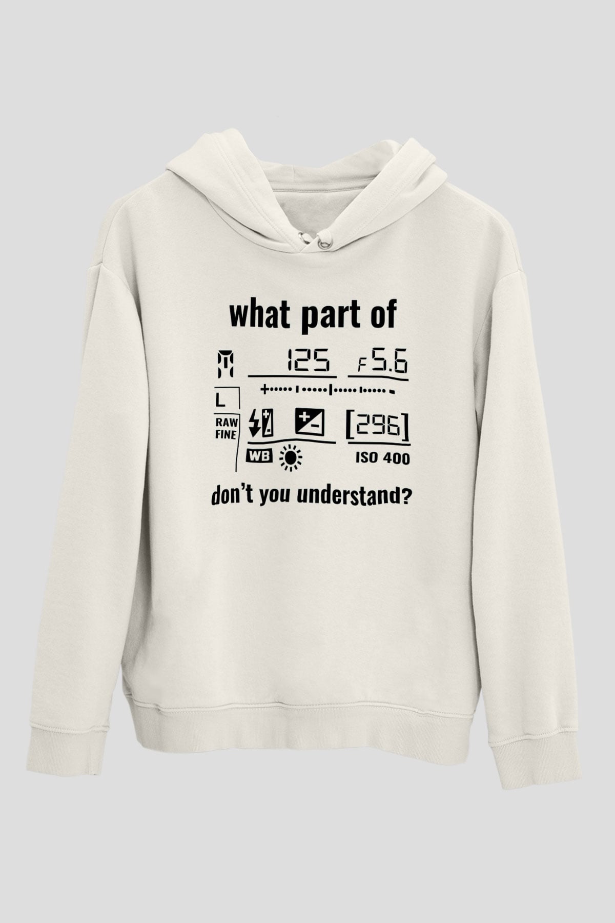 Fotoğrafçı Beyaz Unisex Kapüşonlu Sweatshirt