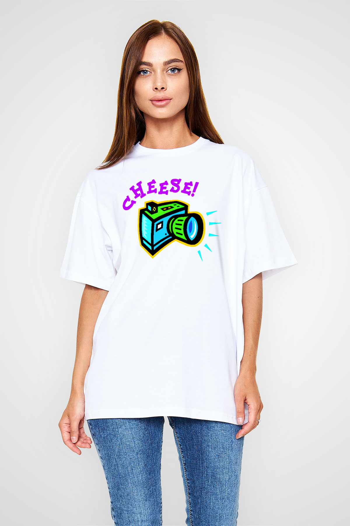 Fotoğrafçı Beyaz Unisex Oversize Tişört T-Shirt