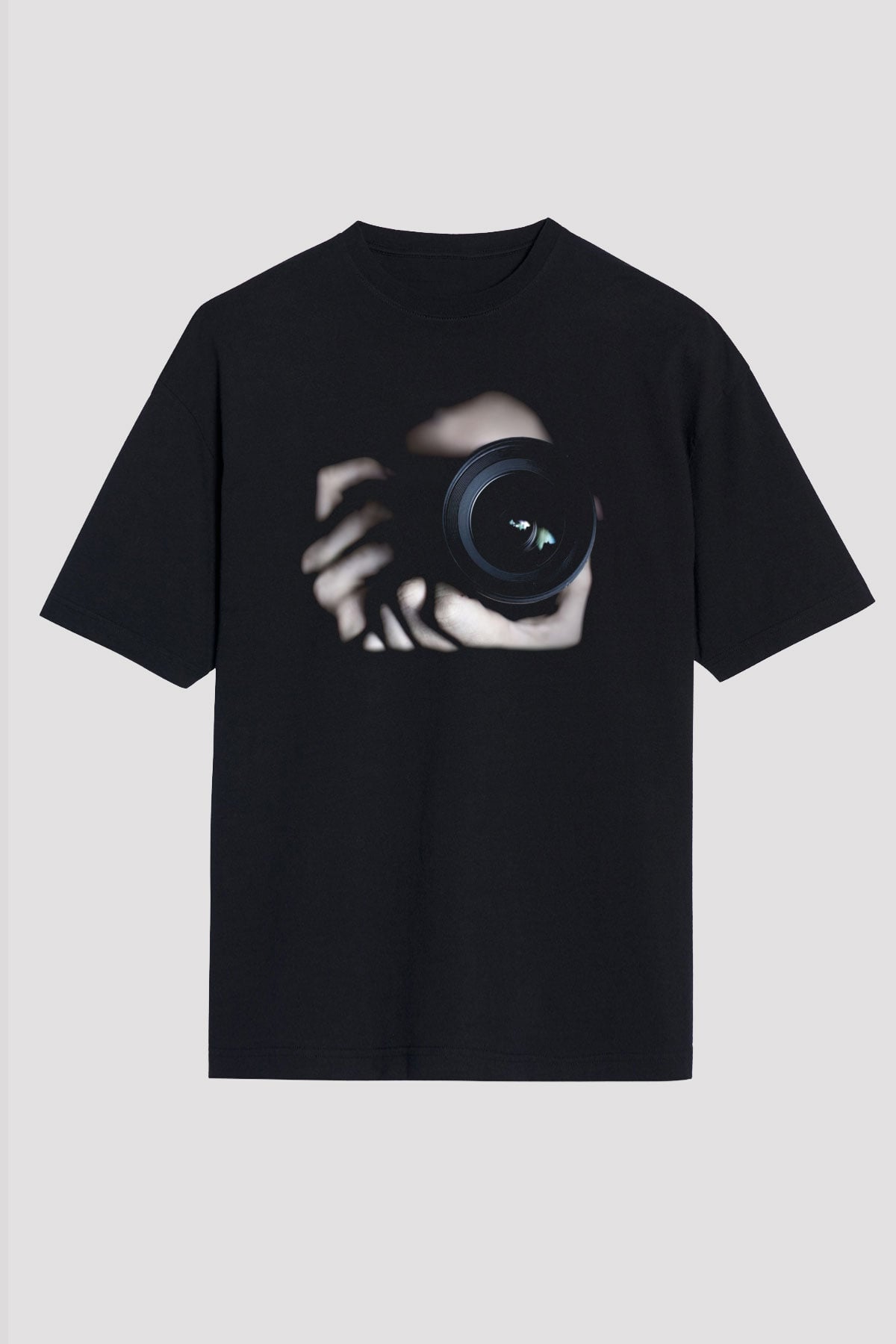 Fotoğrafçı Siyah Unisex Oversize Tişört T-Shirt