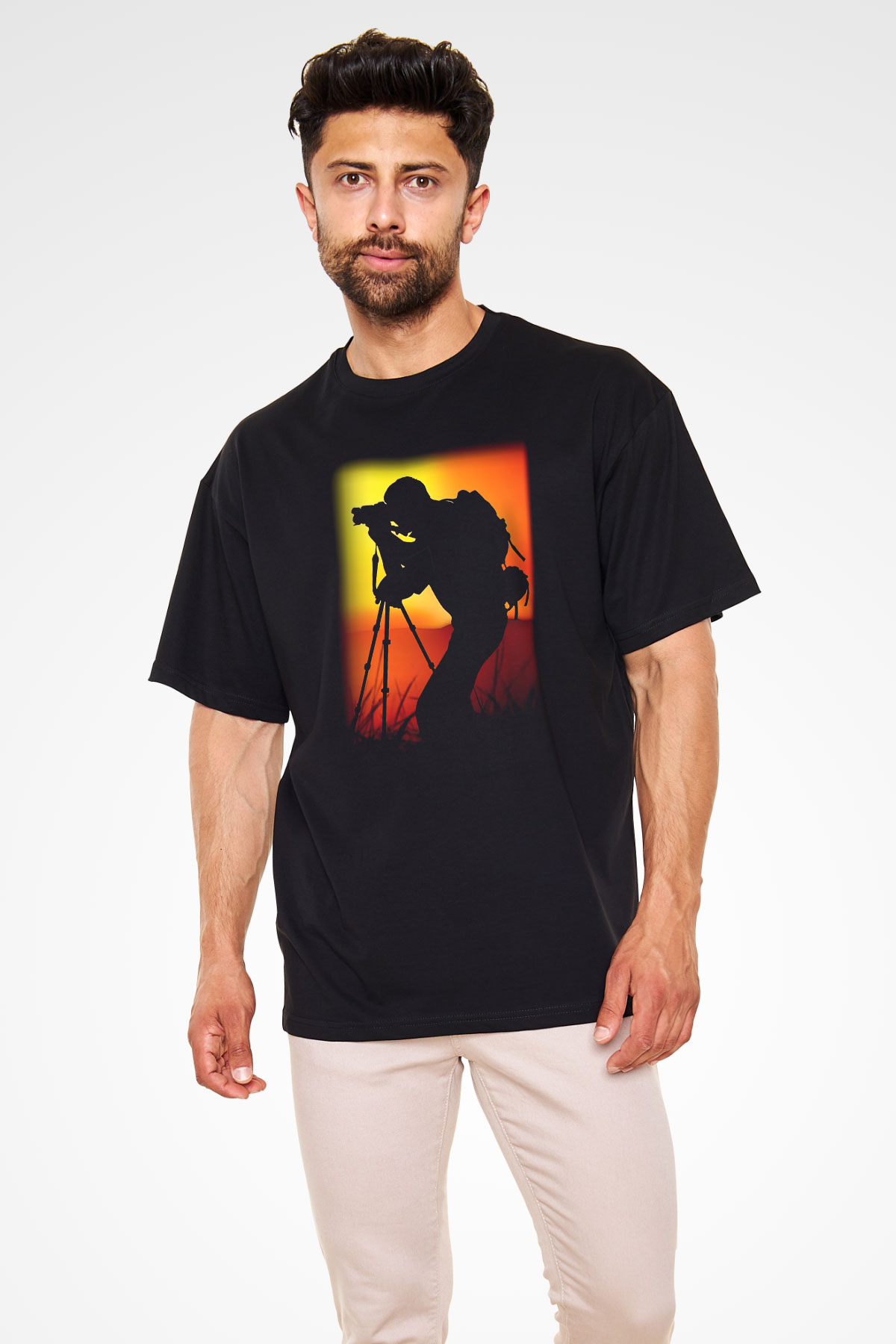 Fotoğrafçı Siyah Unisex Oversize Tişört T-Shirt