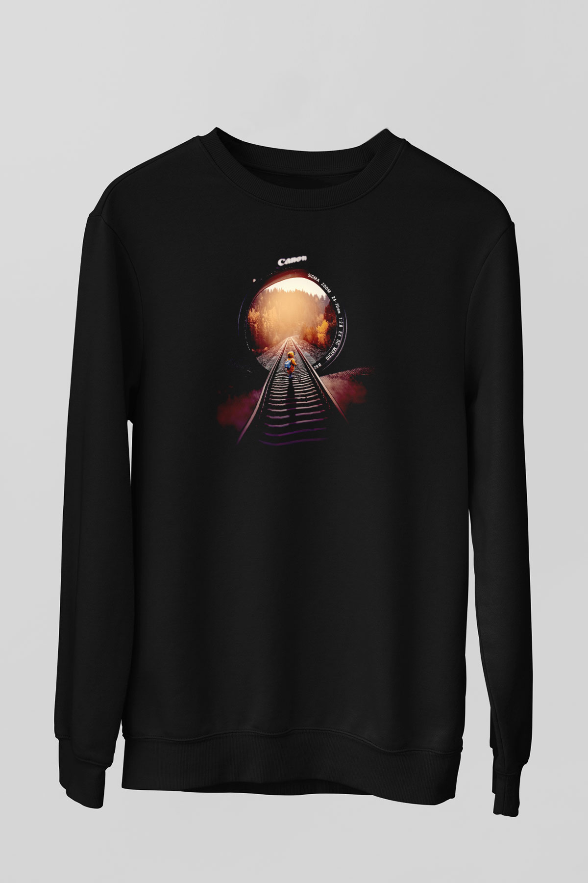 Fotoğrafçılık Sanatı Temalı Baskılı Unisex Siyah  Sweatshirt