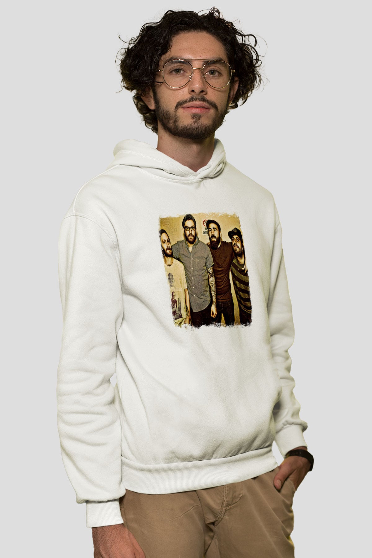 Four Year Strong Baskılı Unisex Beyaz Hoodie