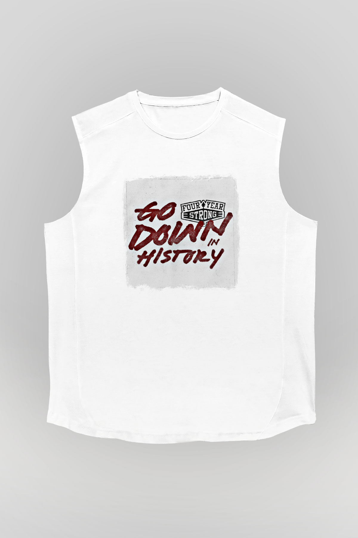 Four Year Strong Baskılı Unisex Beyaz Kolsuz Tişört