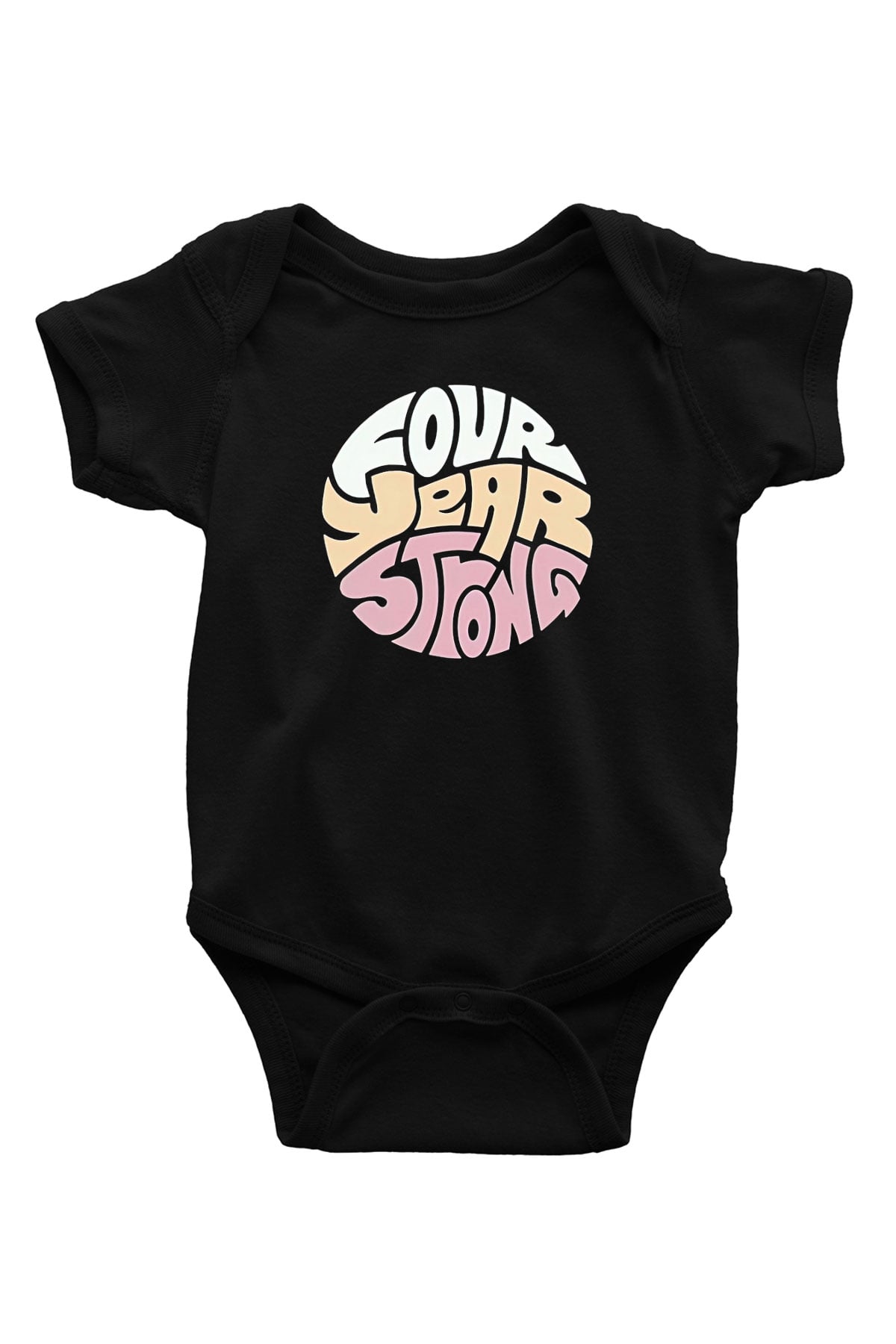 Four Year Strong Baskılı Unisex Siyah Bebek Body - Zıbın