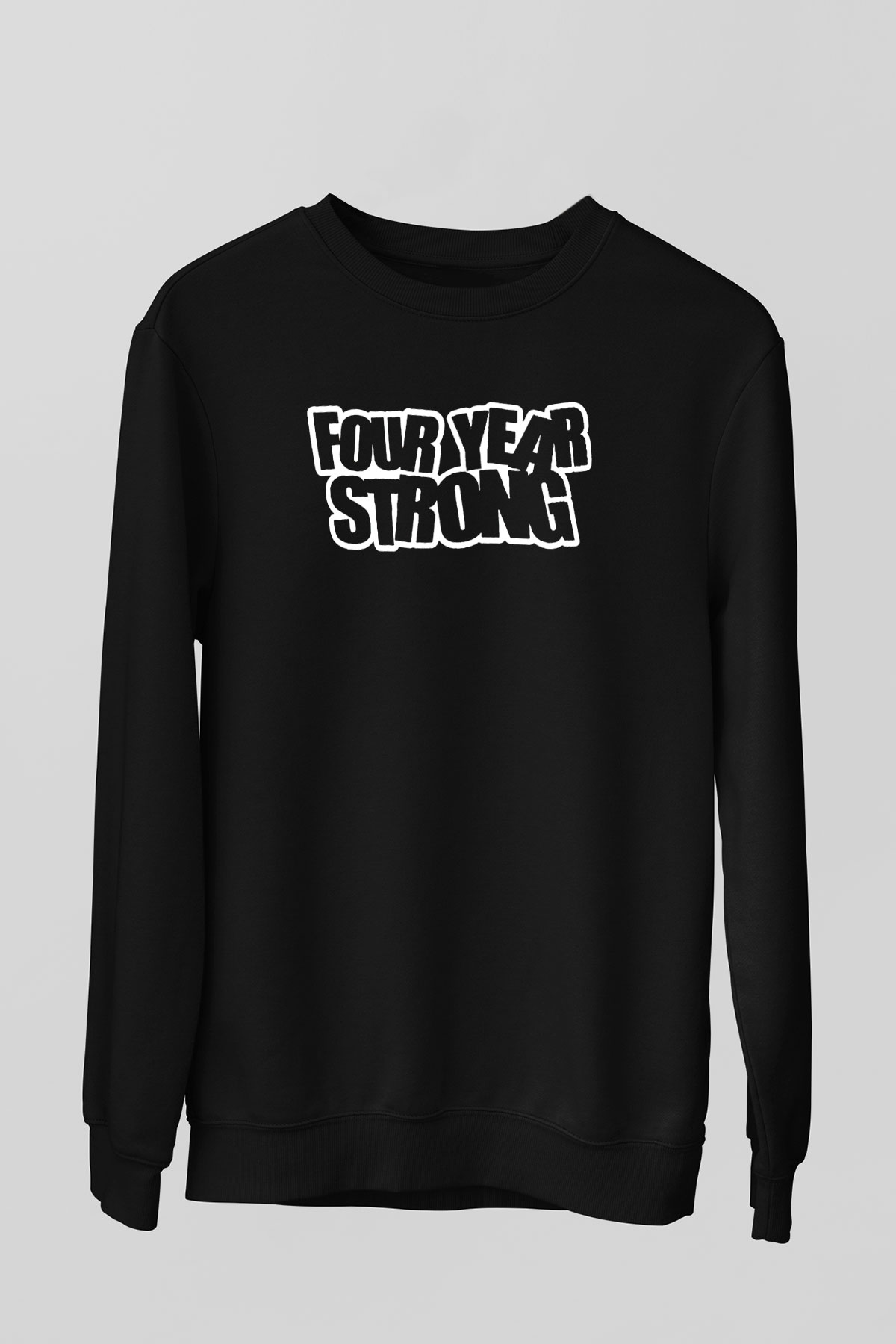 Four Year Strong Baskılı Unisex Siyah Sweatshirt