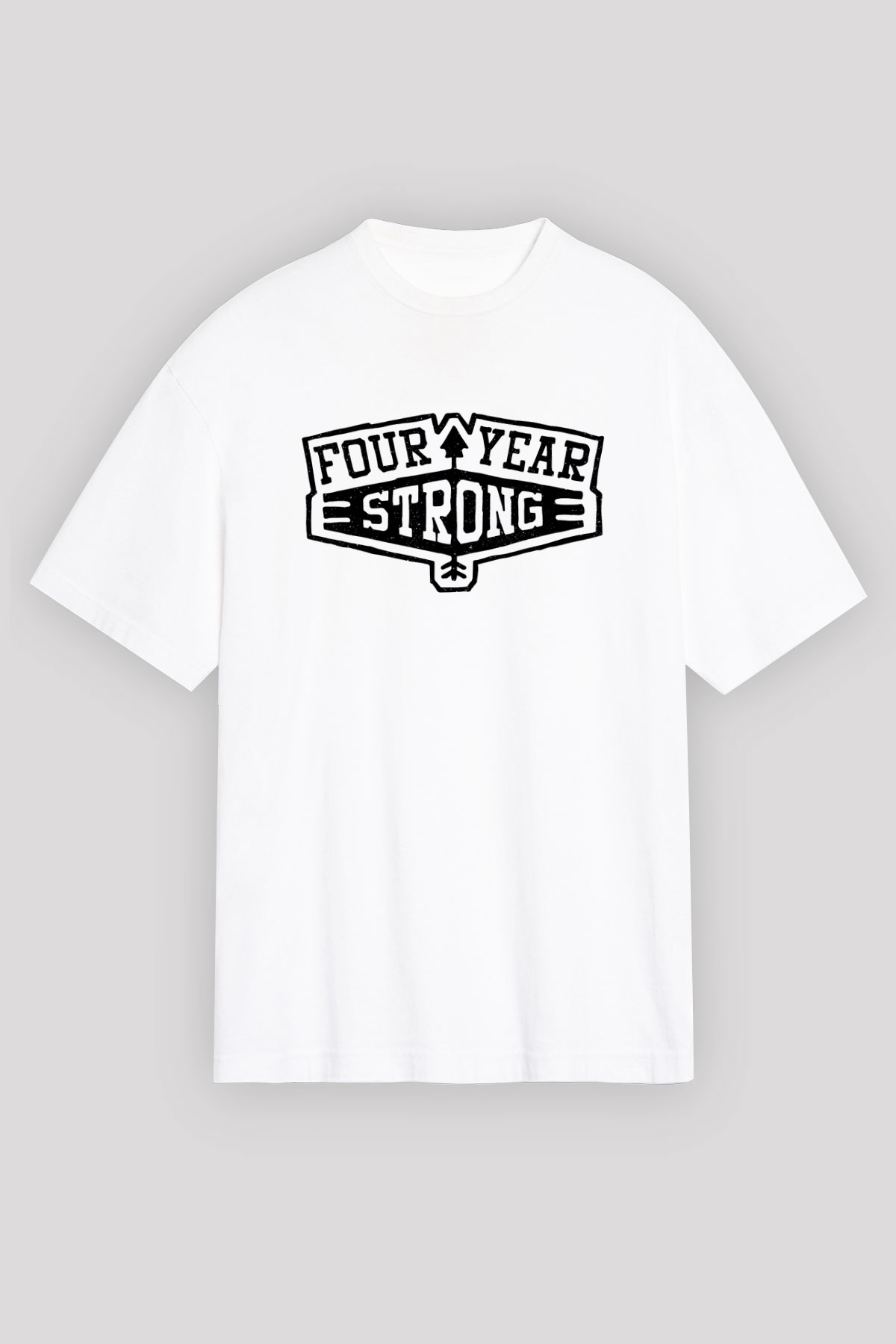 Four Year Strong Beyaz Unisex Oversize Tişört T-Shirt