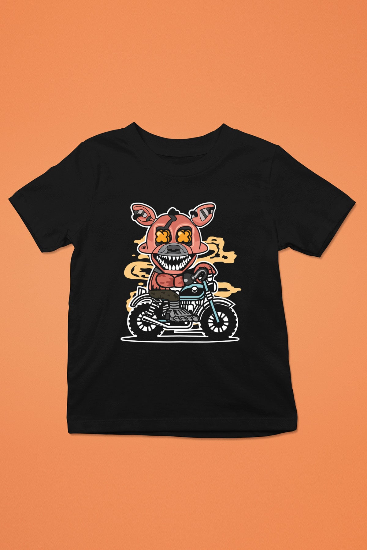 Foxy Motocross Baskılı Unisex Siyah Çocuk Tişört