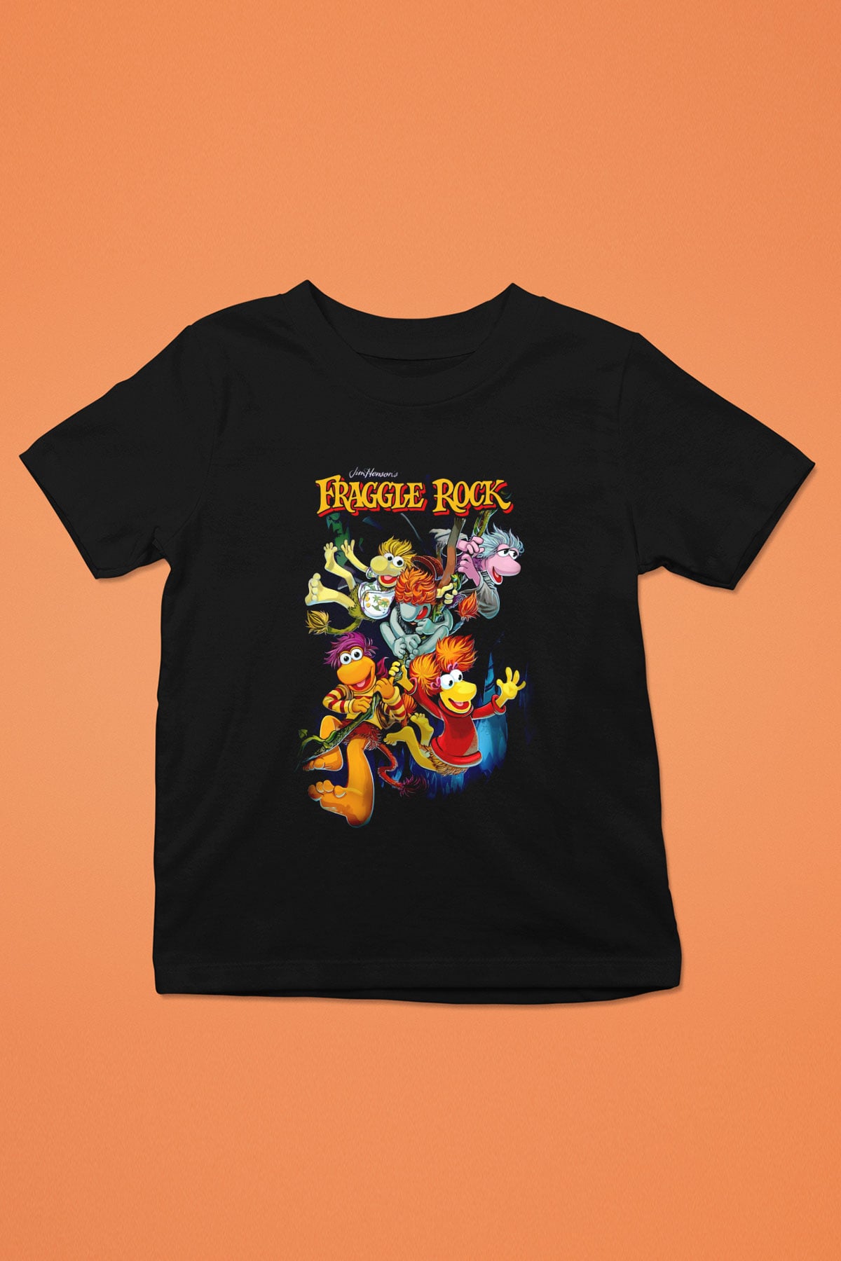Fraggle Rock Siyah Unisex  Çocuk Tişört