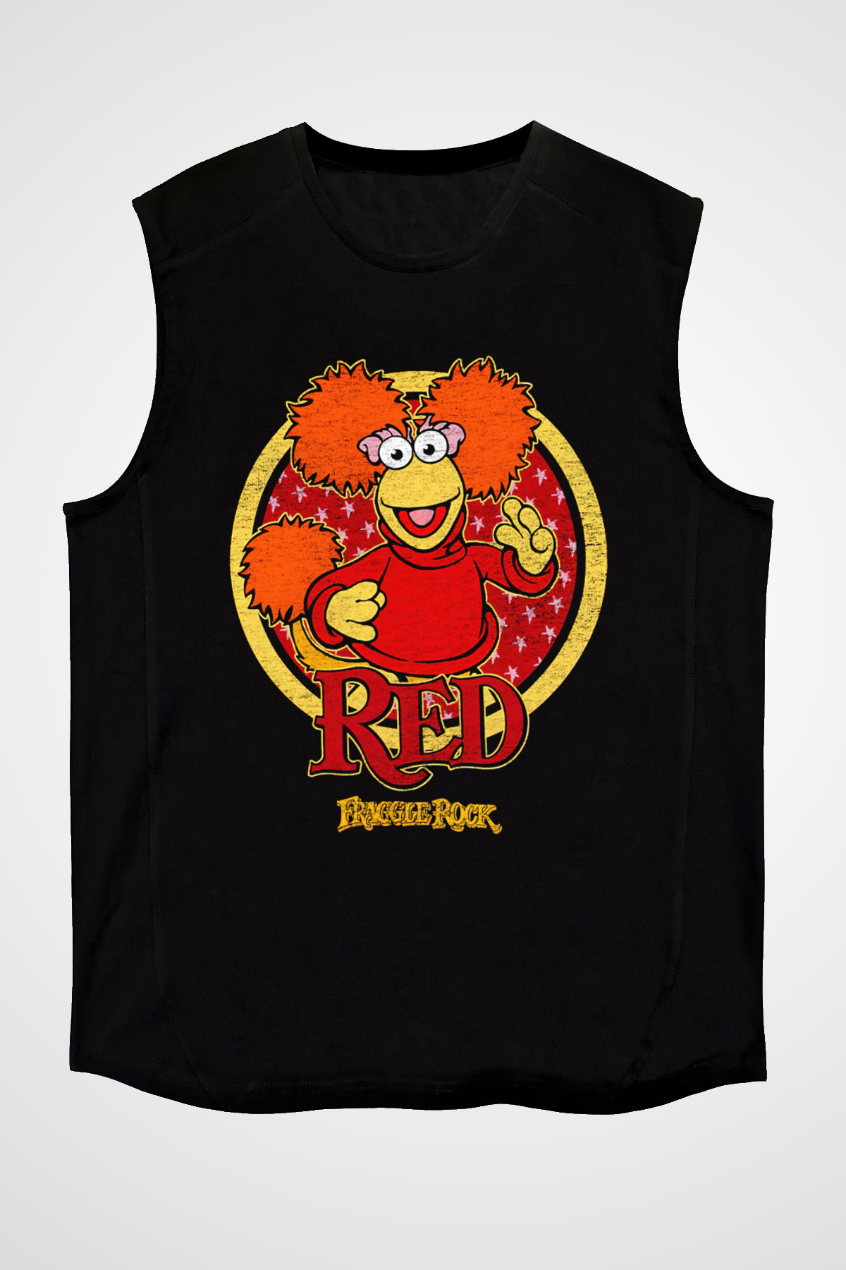Fraggle Rock Siyah Unisex  Kolsuz Tişört