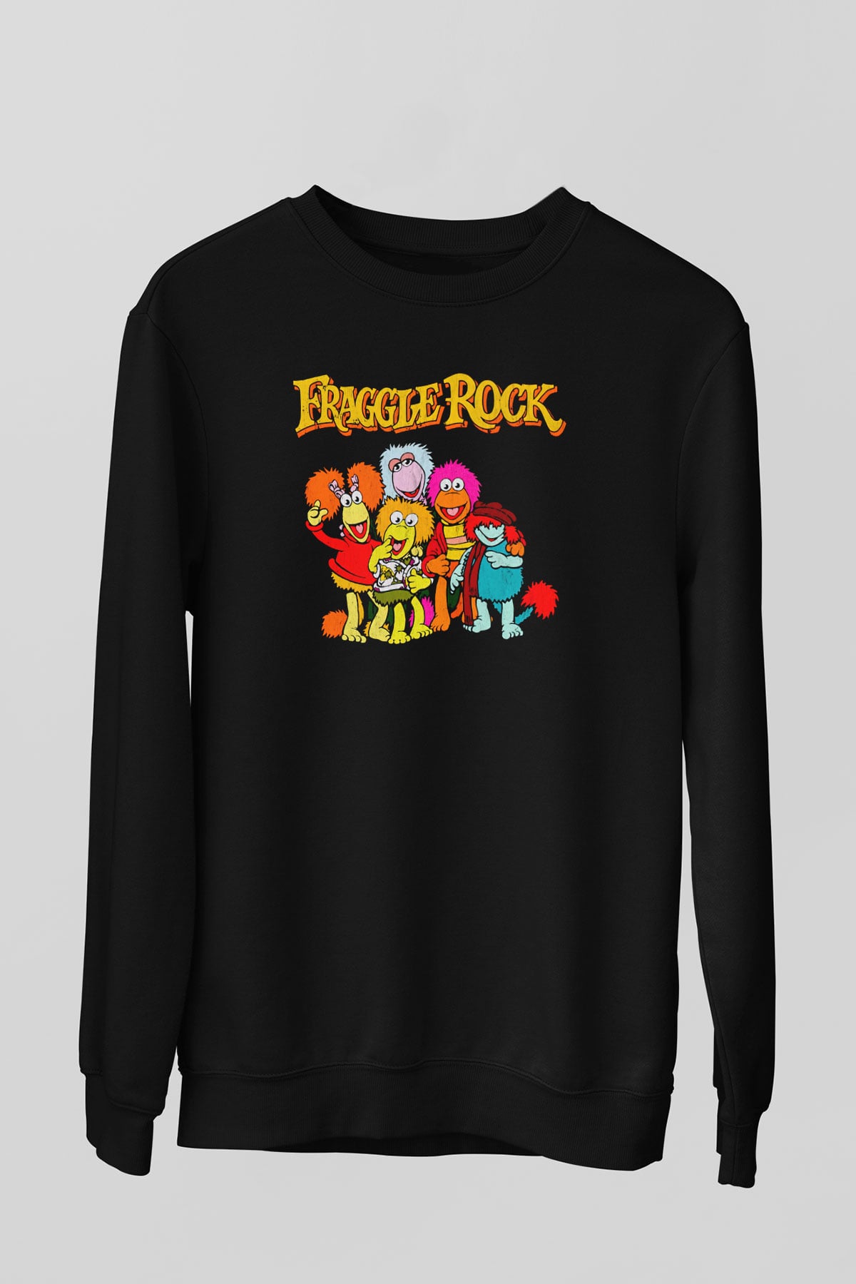 Fraggle Rock Siyah Unisex  Sweatshirt