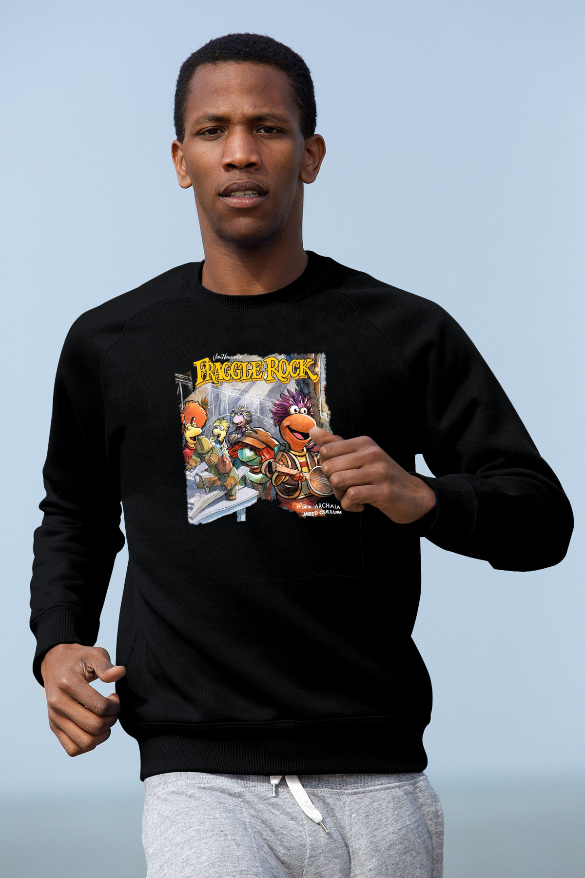 Fraggle Rock Siyah Unisex Sweatshirt