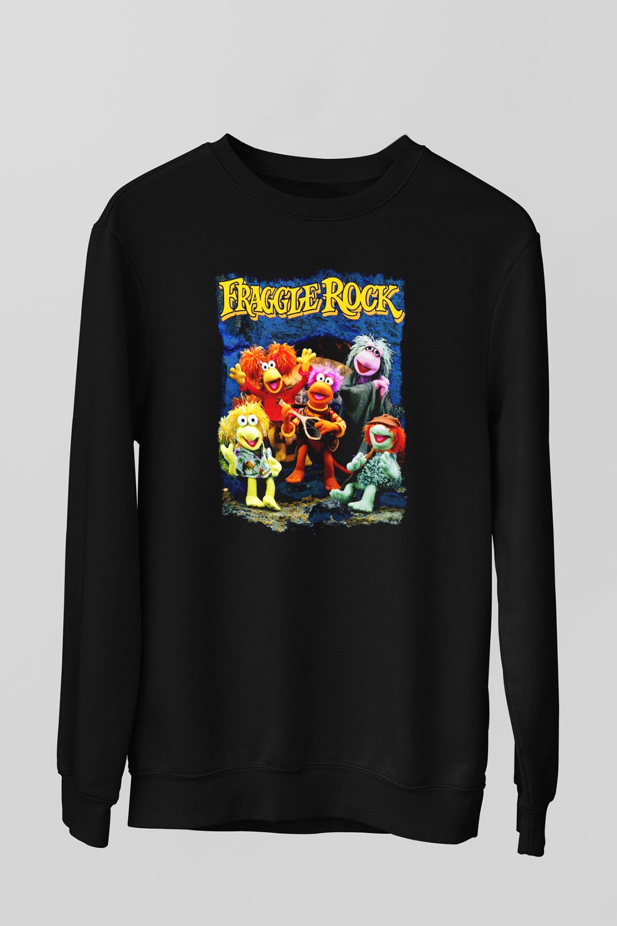 Fraggle Rock Siyah Unisex Sweatshirt