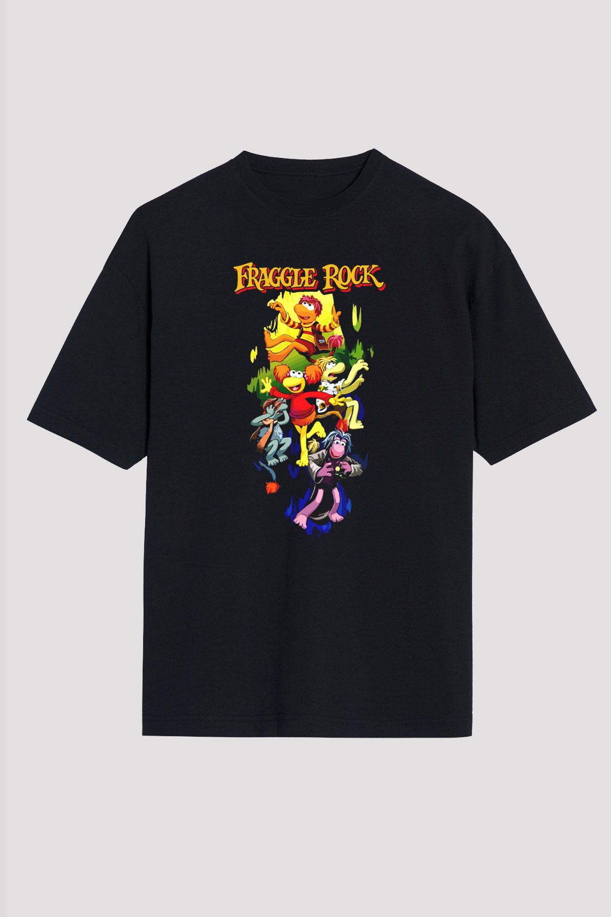 Fraggle Rock Siyah Unisex Tişört