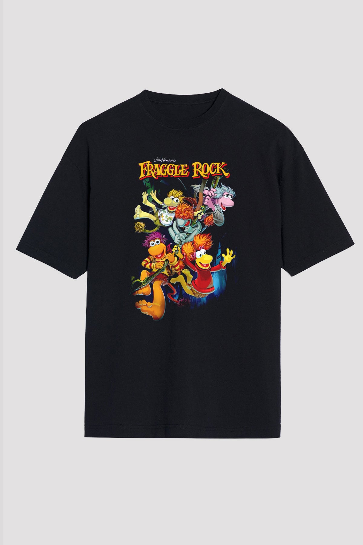 Fraggle Rock Siyah Unisex Tişört