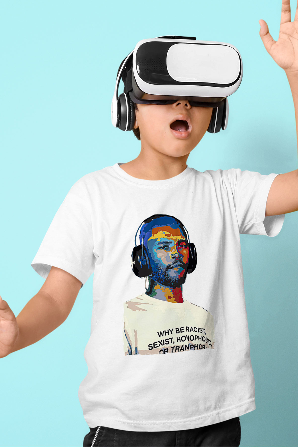 Frank Ocean Baskılı Beyaz Unisex Beyaz Çocuk Tişört - Tshirt