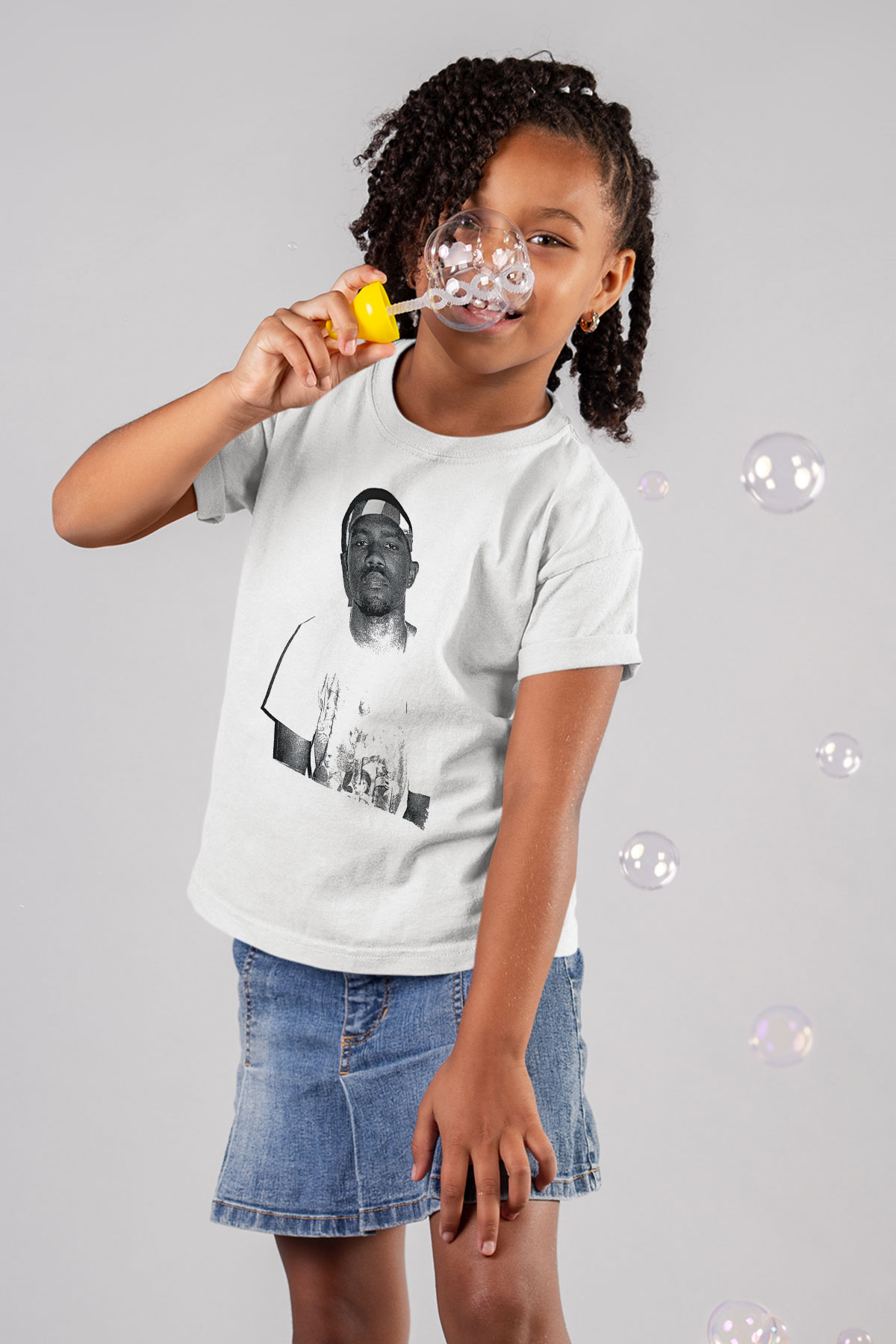 Frank Ocean Baskılı Beyaz Unisex Beyaz Çocuk Tişört - Tshirt