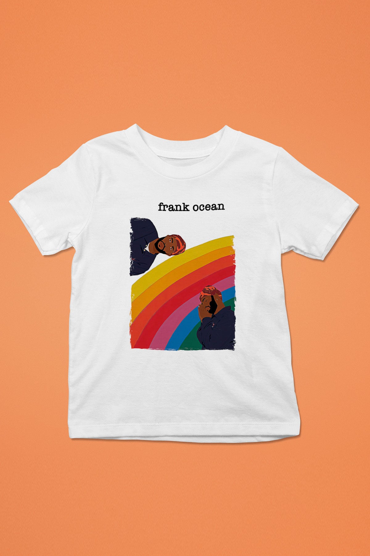 Frank Ocean Baskılı Beyaz Unisex Beyaz Çocuk Tişört - Tshirt
