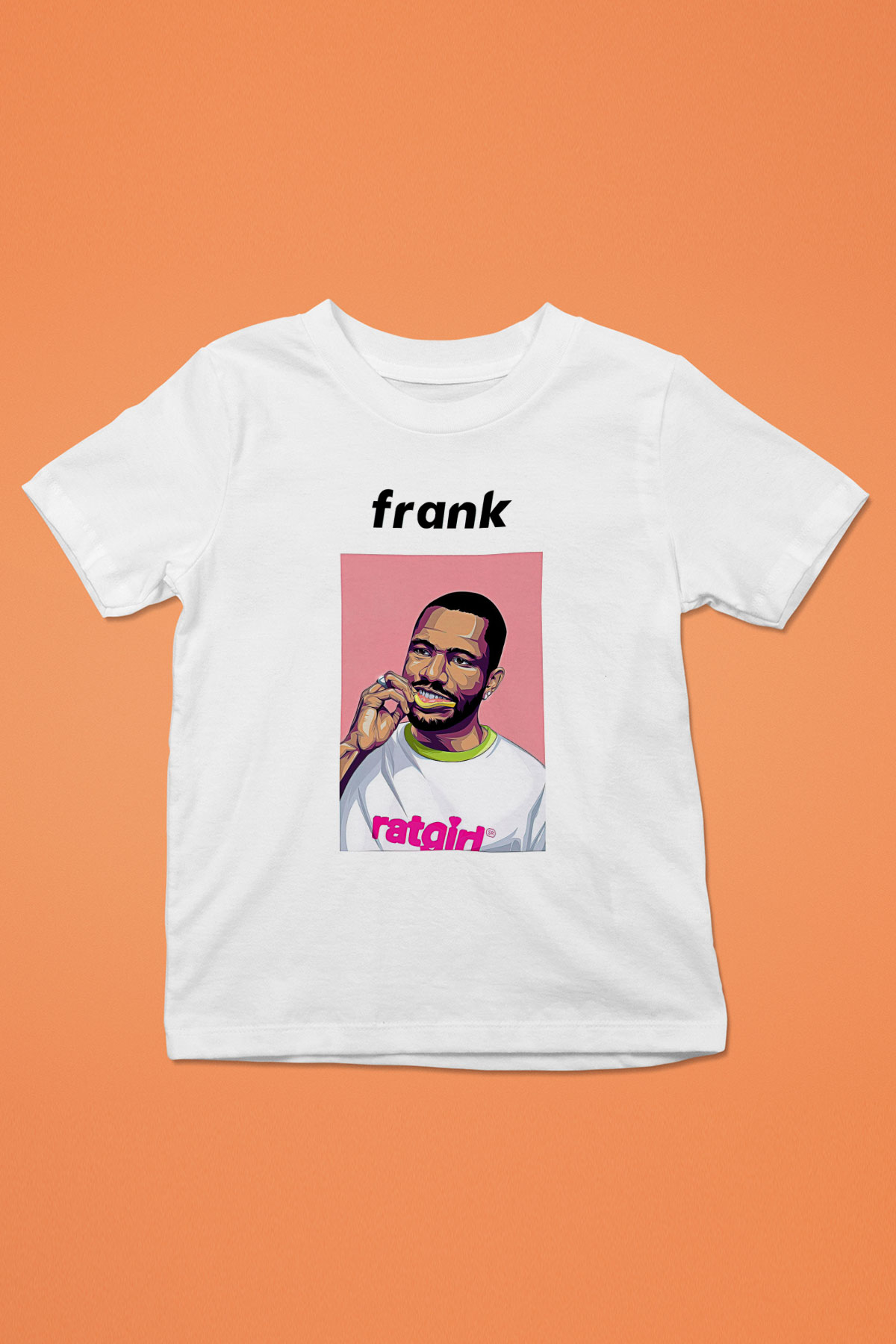Frank Ocean Baskılı Beyaz Unisex Beyaz Çocuk Tişört - Tshirt