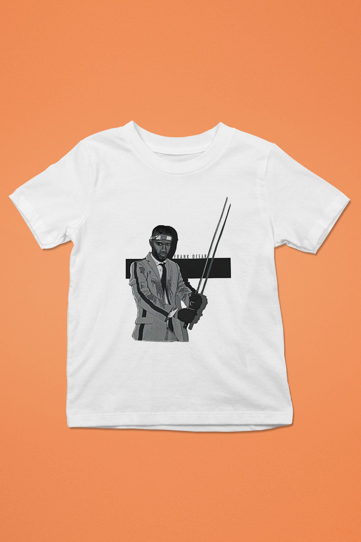 Frank Ocean Baskılı Beyaz Unisex Beyaz Çocuk Tişört - Tshirt